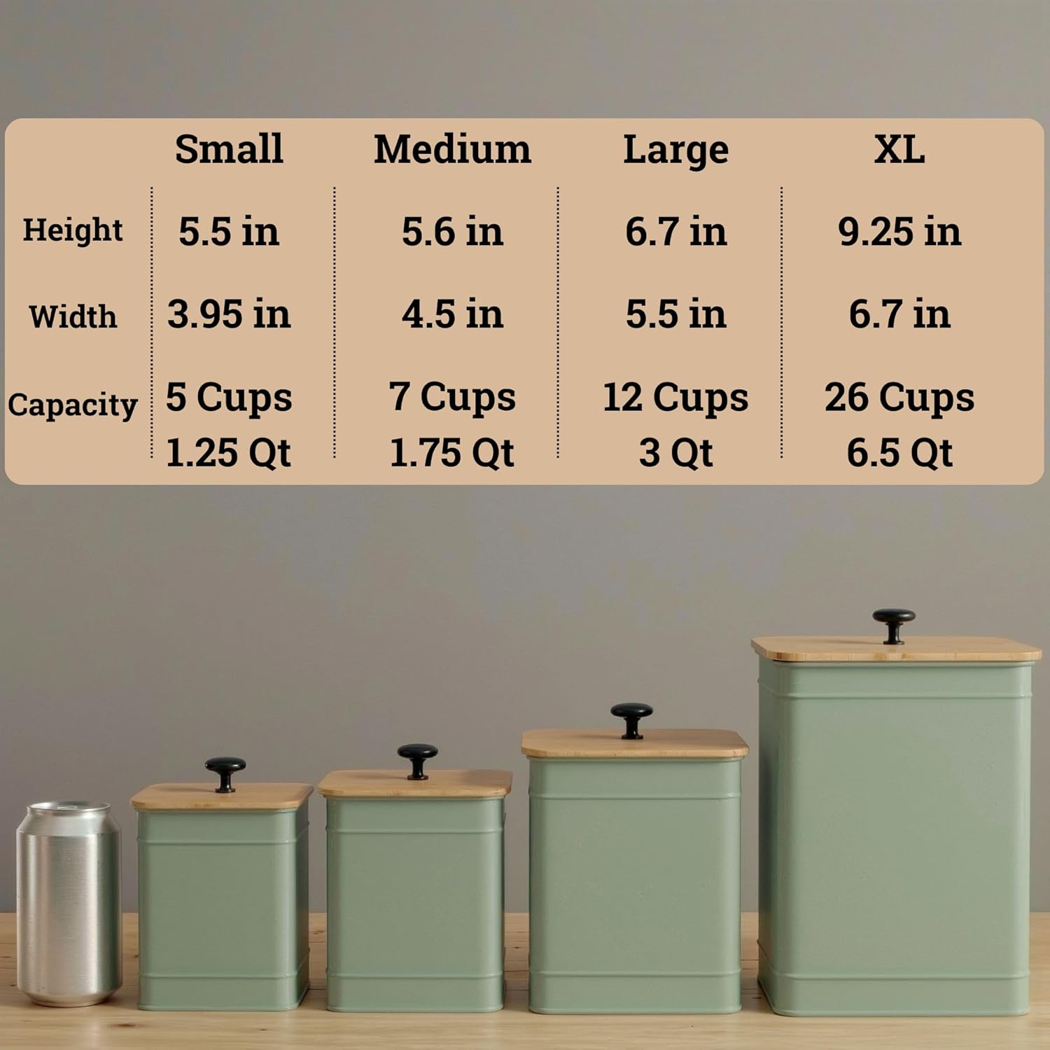 Metal Kitchen Canister Set