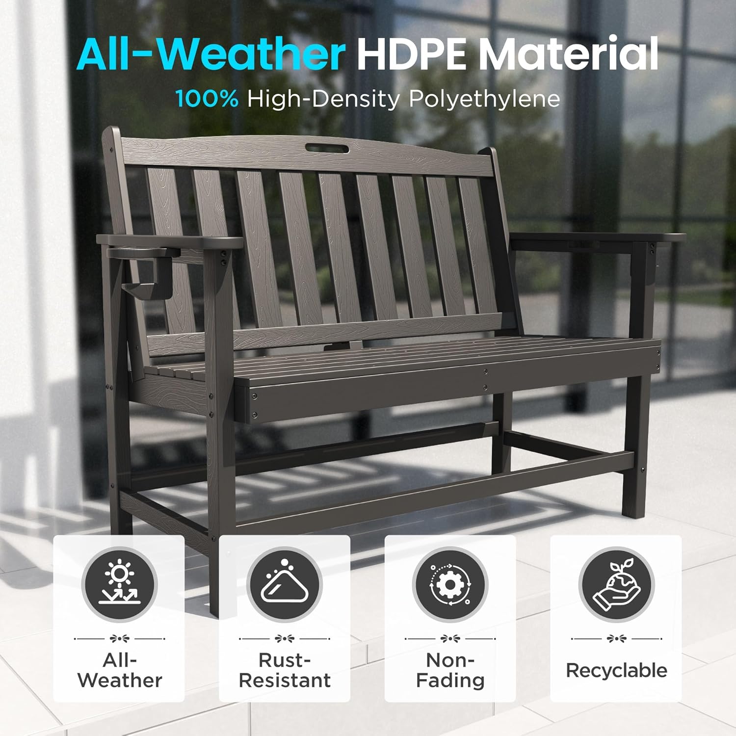 Outdoor HDPE Garden Bench