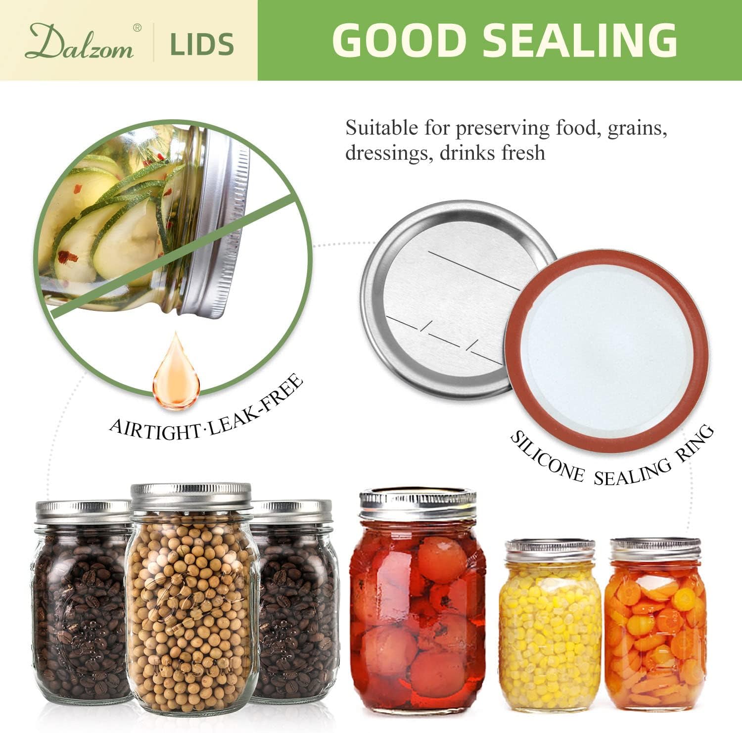Dalzom Regular Mouth Canning Lids