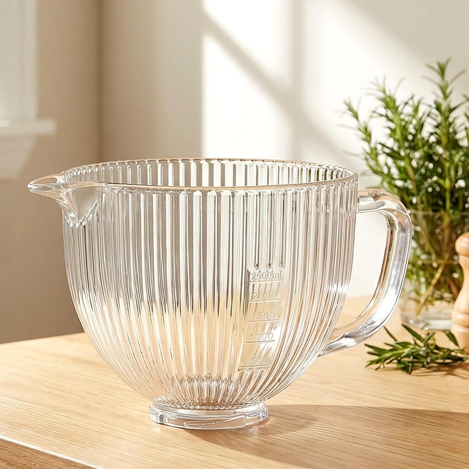 Ribbed Glass Mixing Bowl
