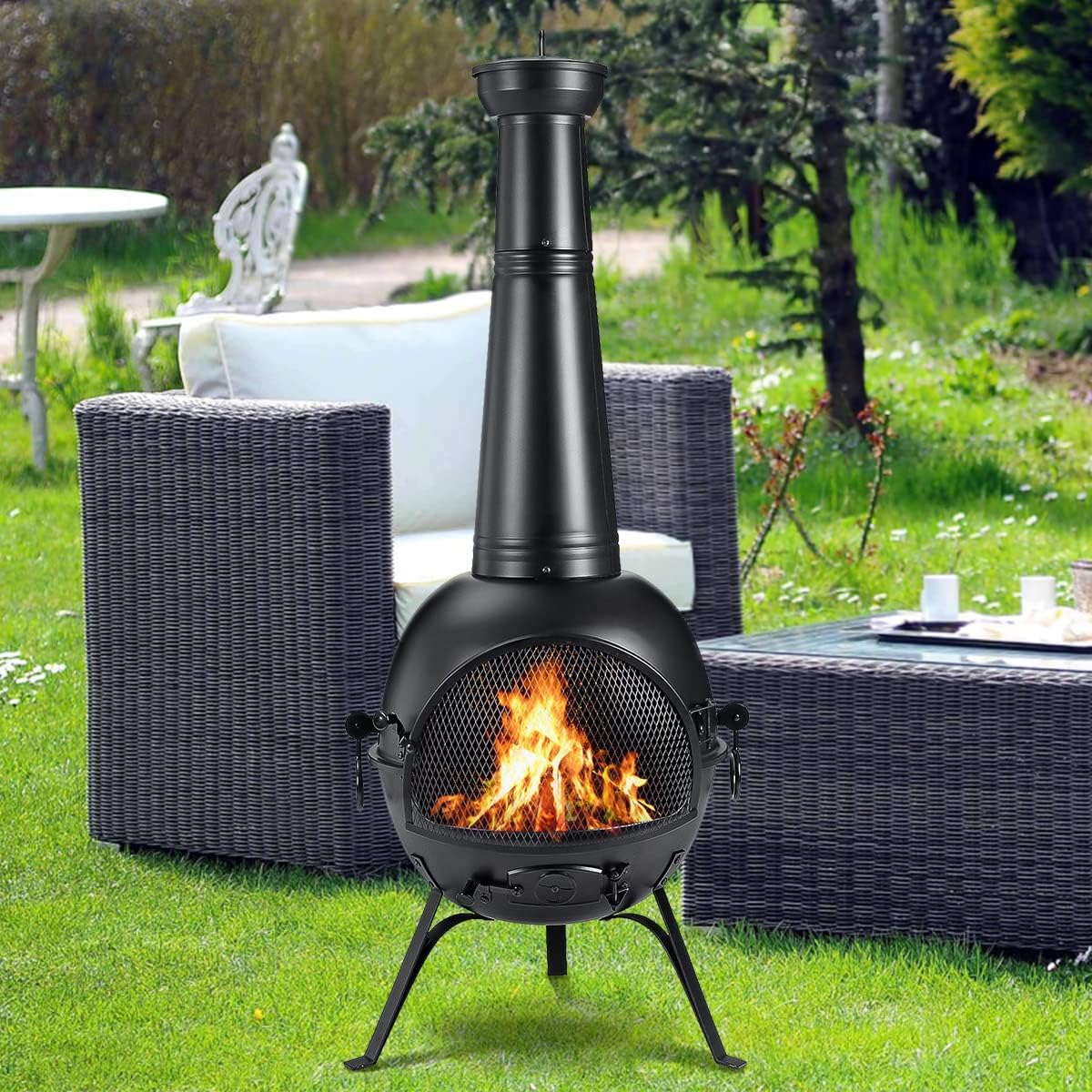 Outdoor Steel Chiminea Fireplace