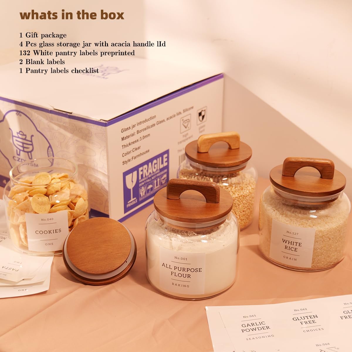 Glass Kitchen Storage Jar Set