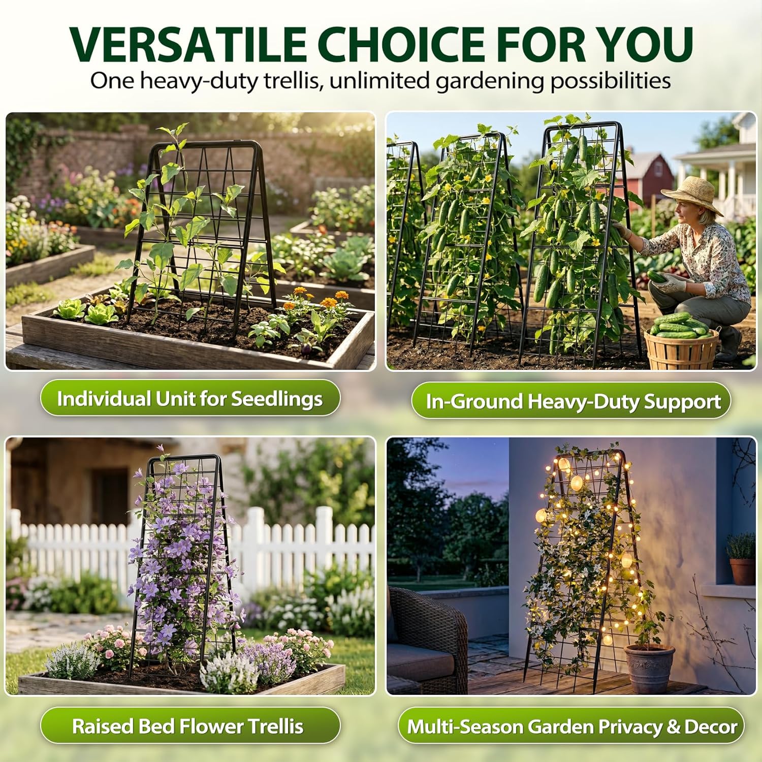 Heavy Duty Metal Trellis Set