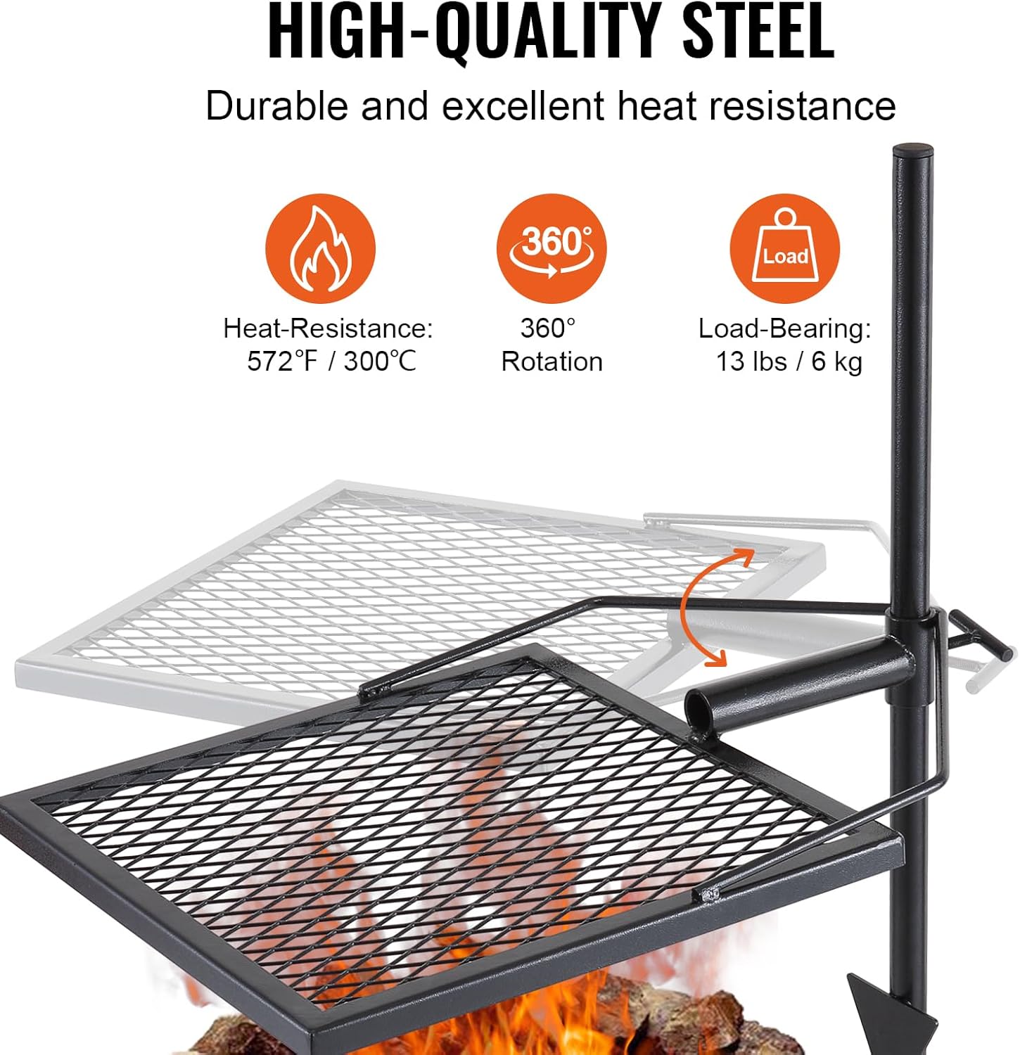 VEVOR Adjustable Campfire Grill Grate