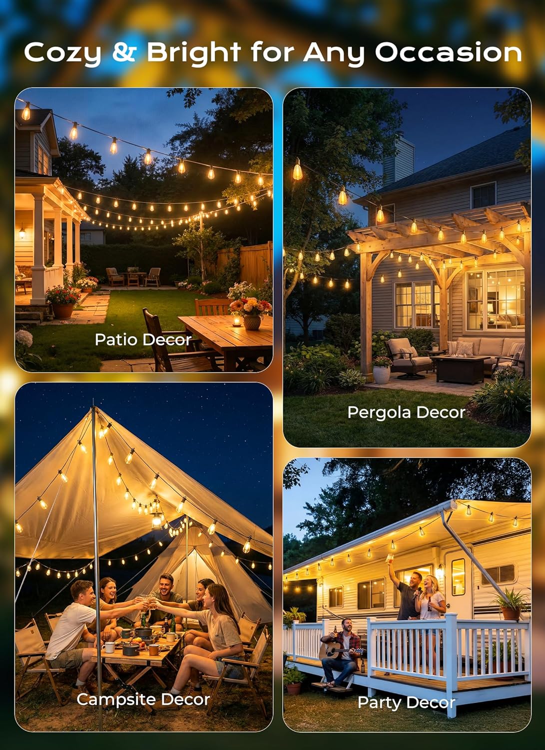 Solar Outdoor String Lights