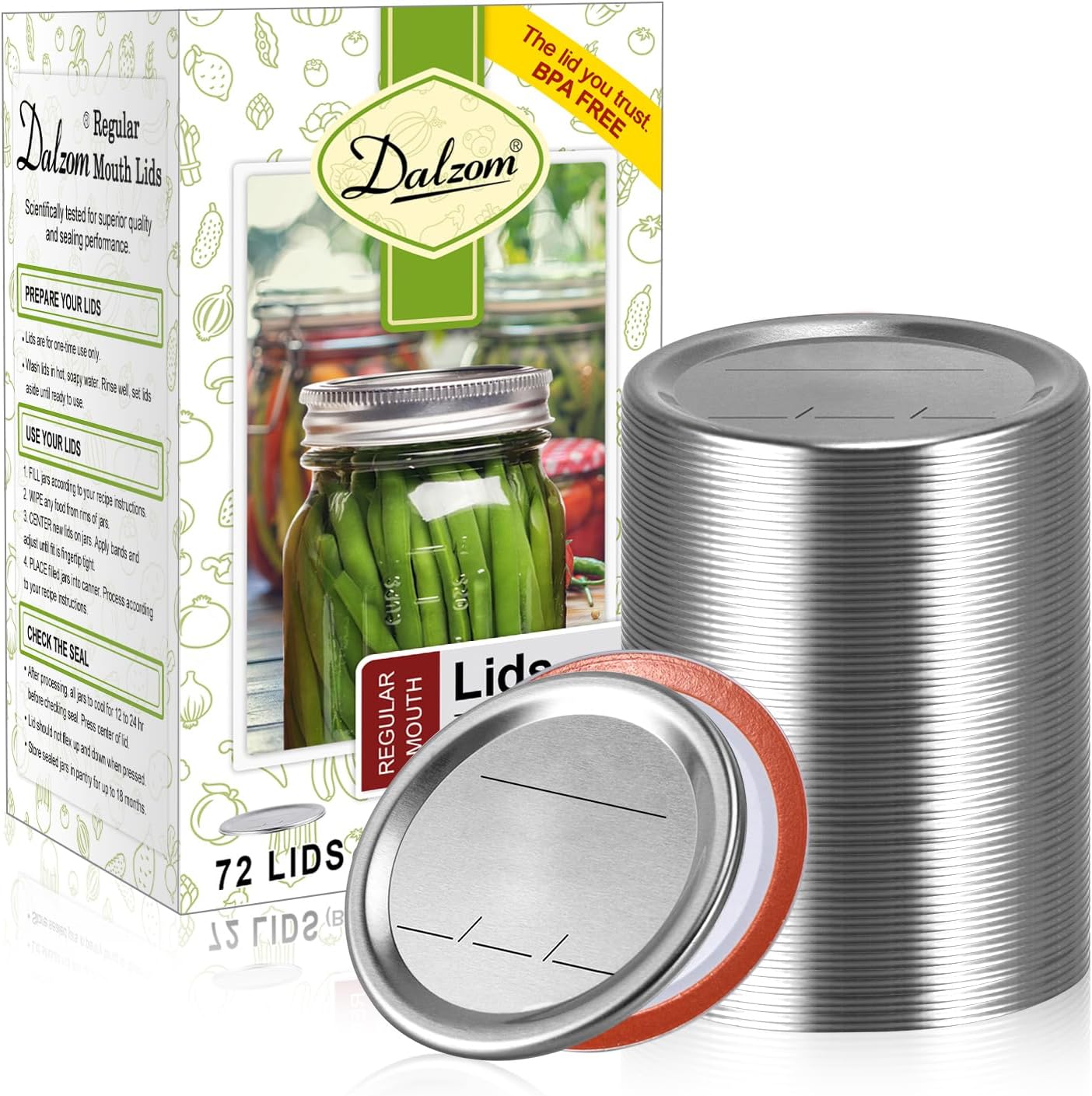 Dalzom Regular Mouth Canning Lids