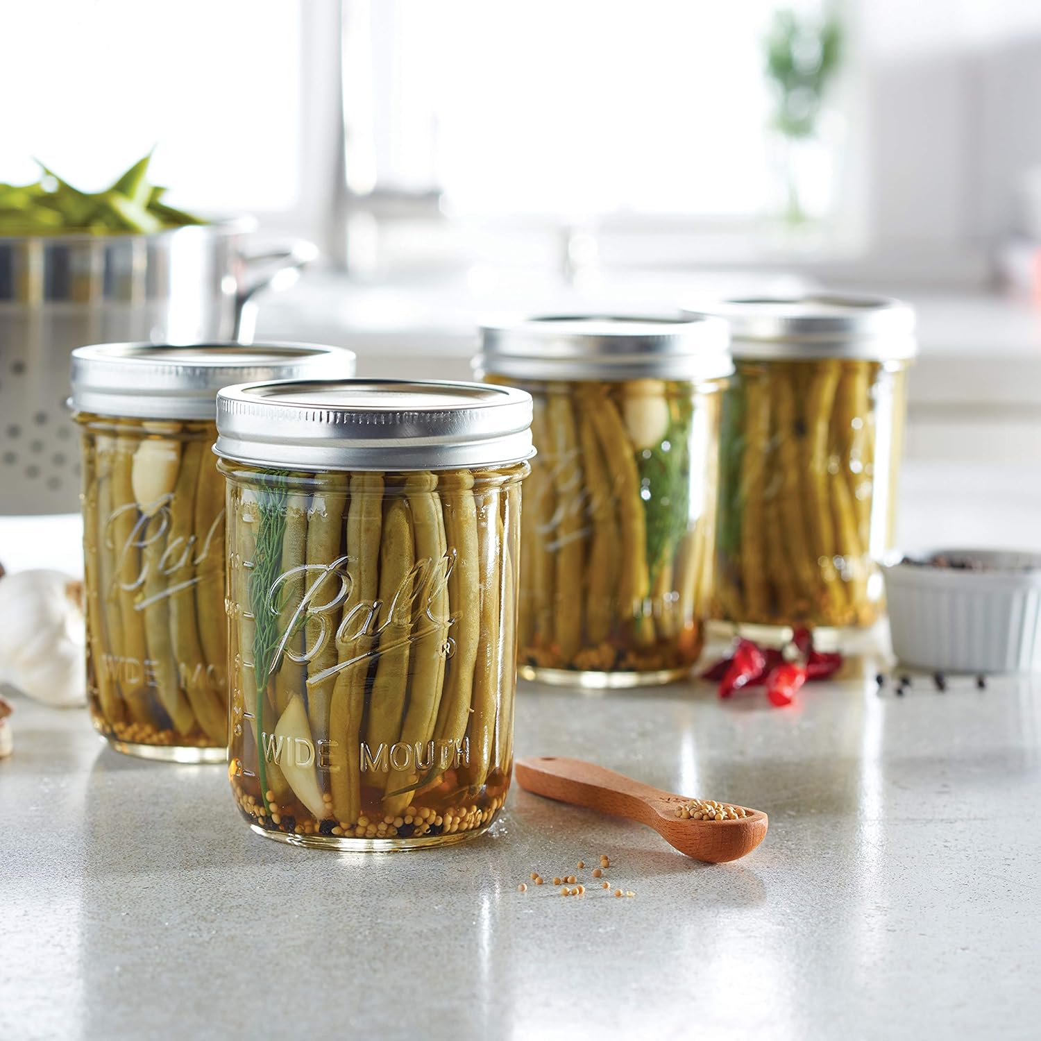 Ball Pint Wide Mouth Mason Jars (12-Pack)