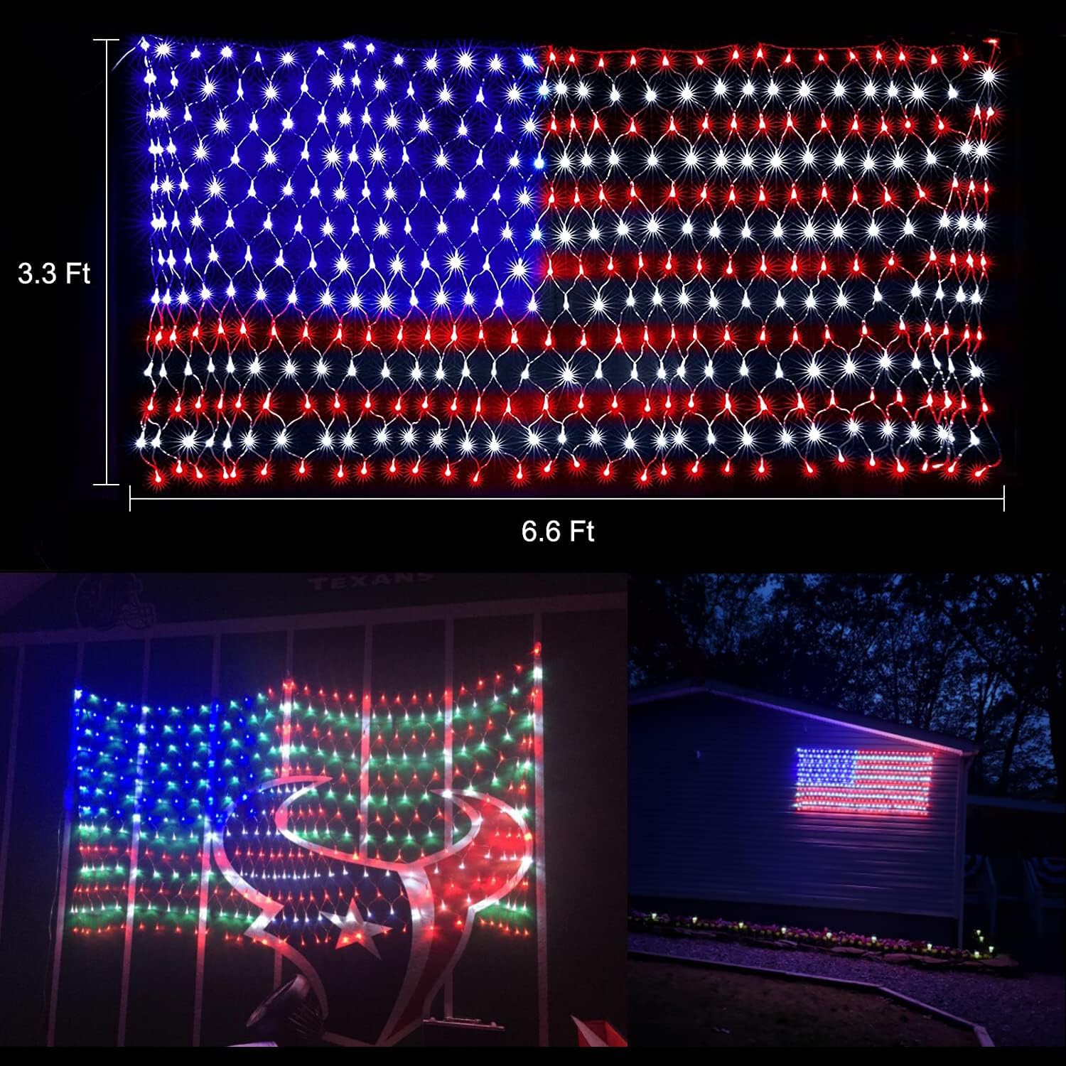 LED American Flag Net Lights
