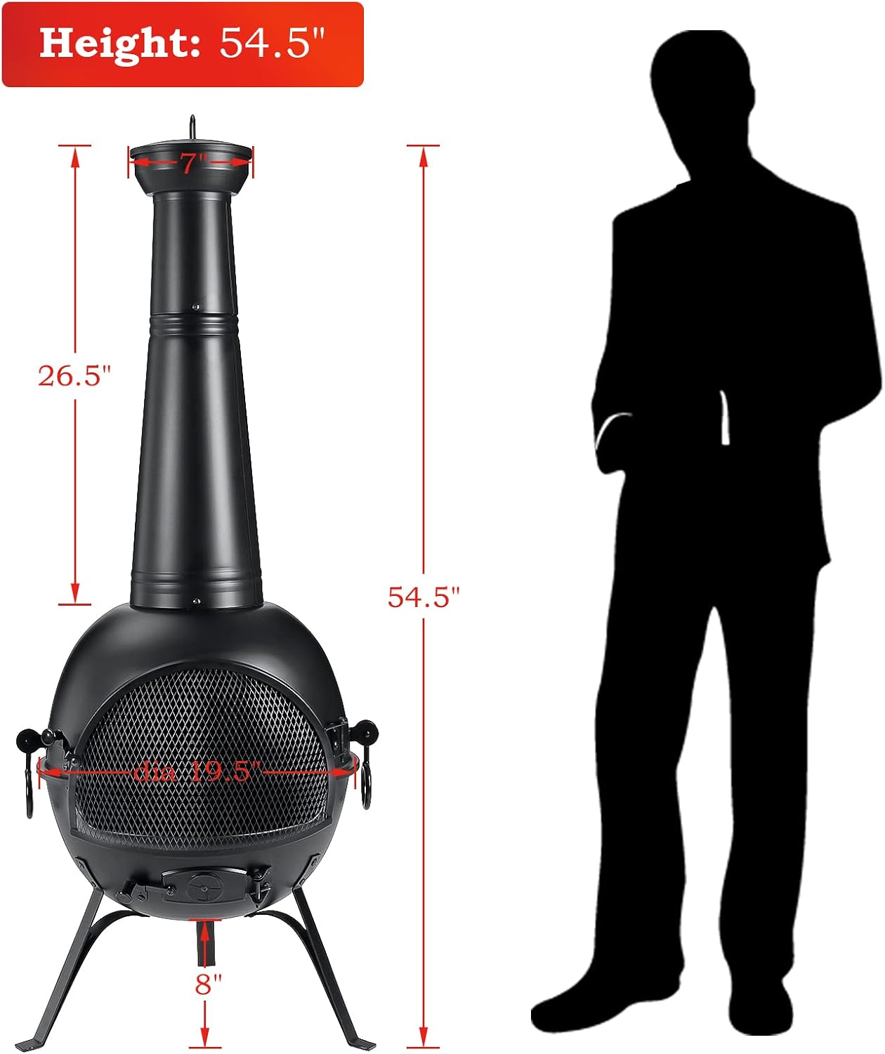 Outdoor Steel Chiminea Fireplace