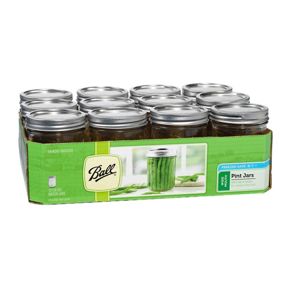 Ball Pint Wide Mouth Mason Jars (12-Pack)