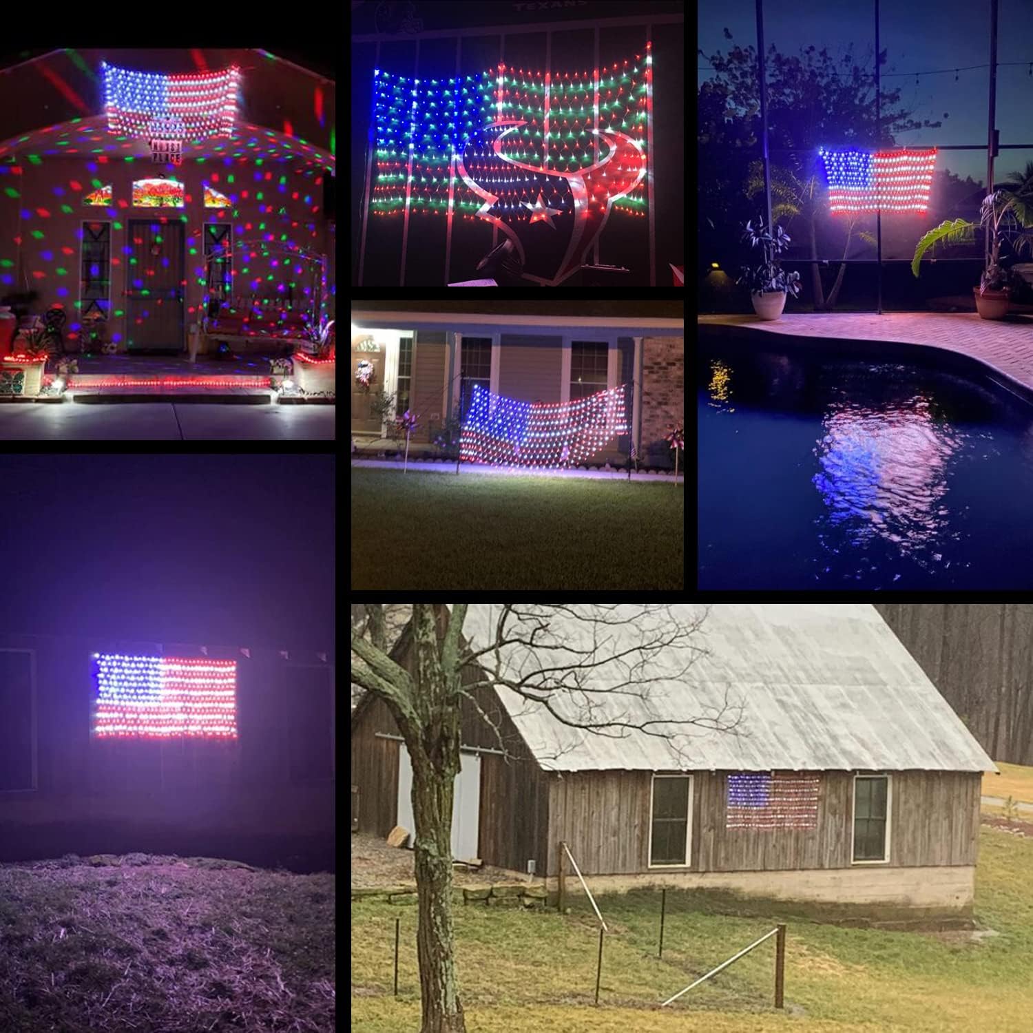 LED American Flag Net Lights