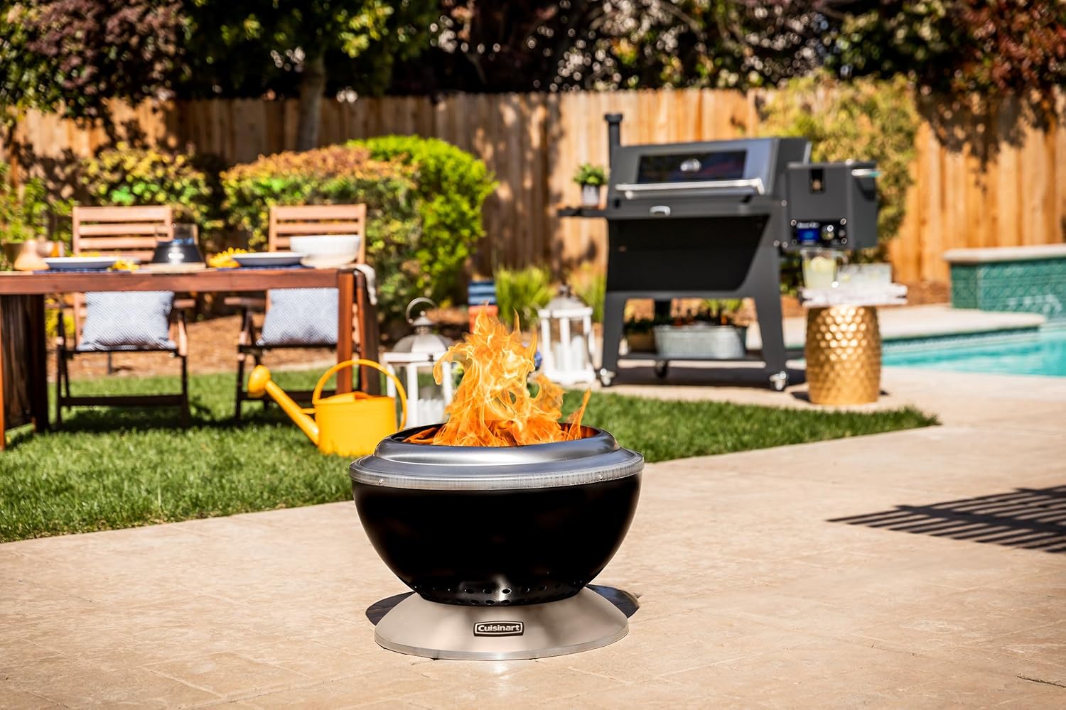 Cuisinart 24” Clean burn Smokeless Fire Pit with Removable Base for Ash, Portable Wood Burning Outdoor Fireplace