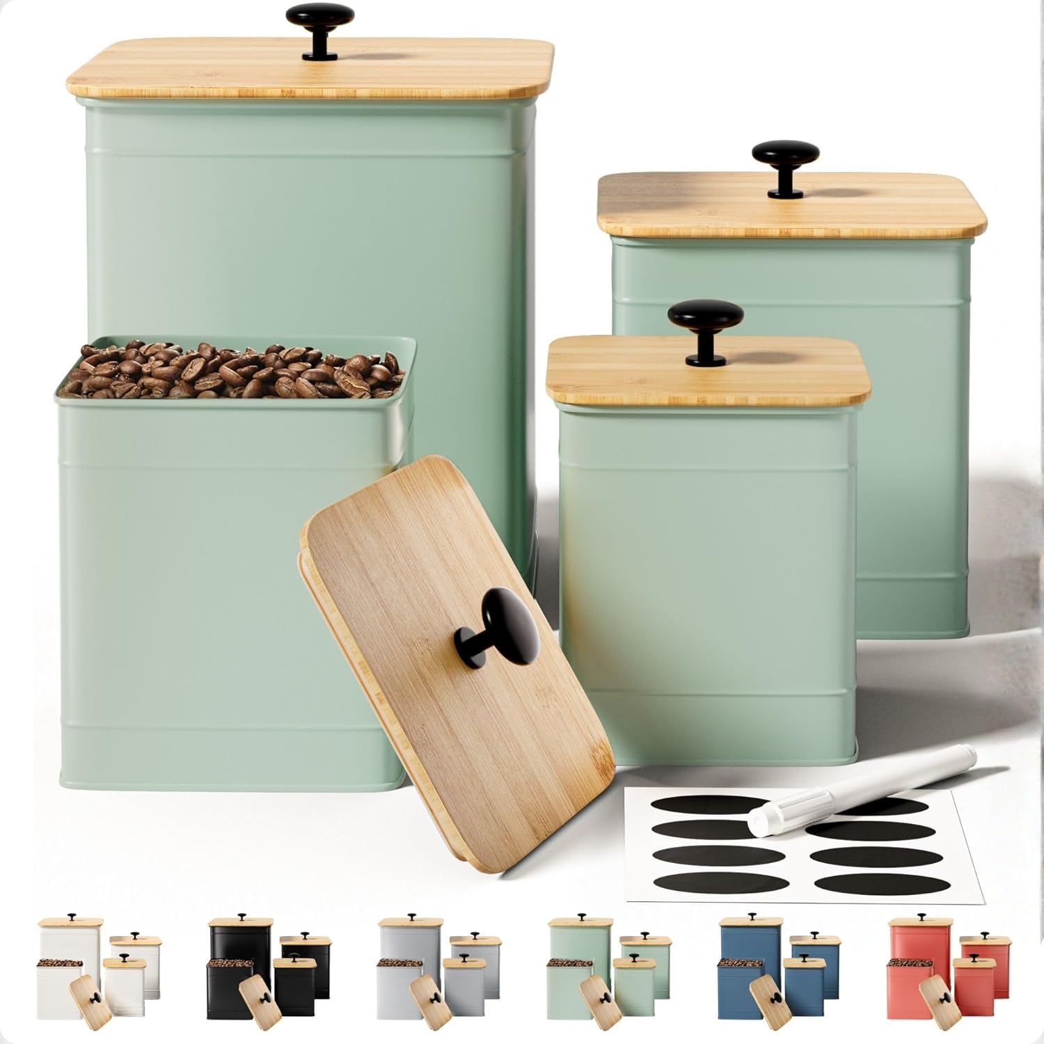 Metal Kitchen Canister Set