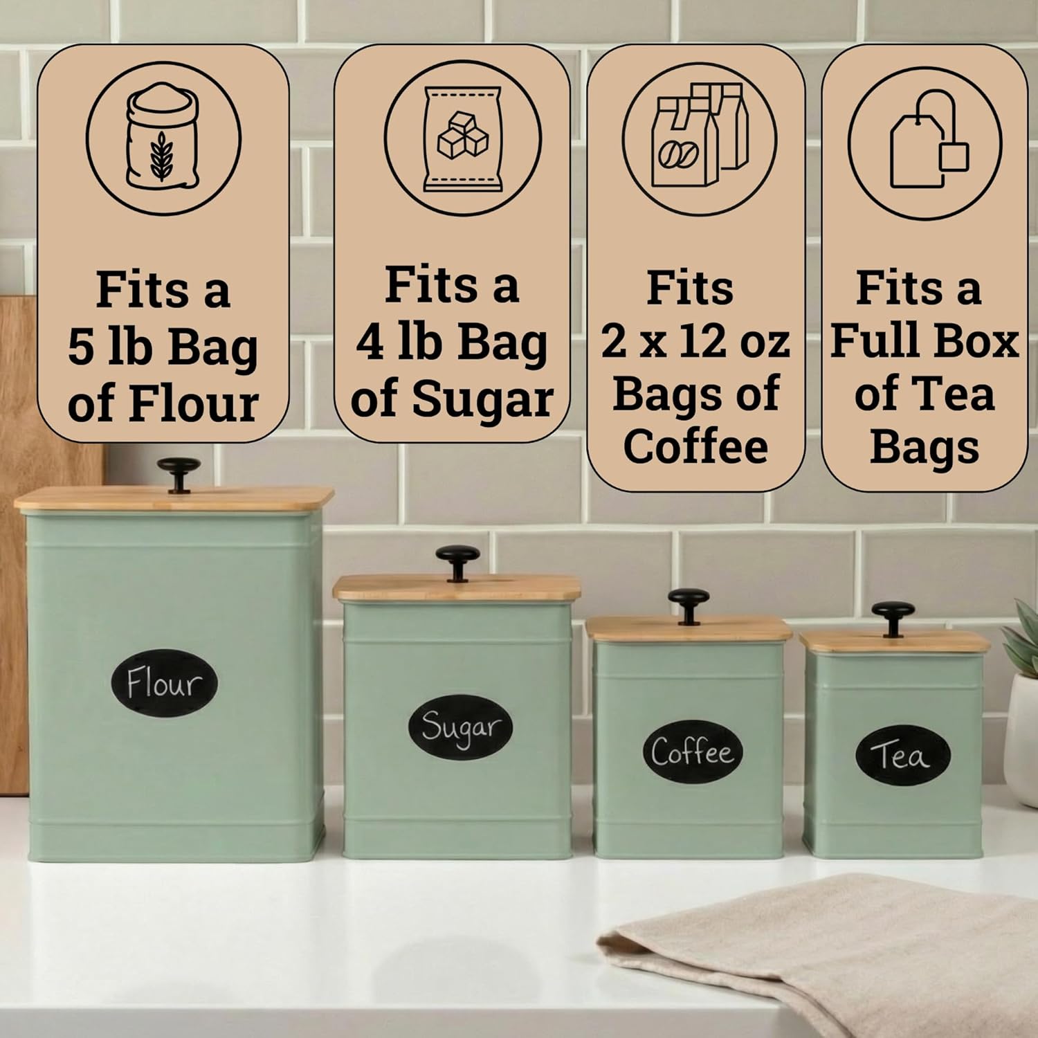 Metal Kitchen Canister Set