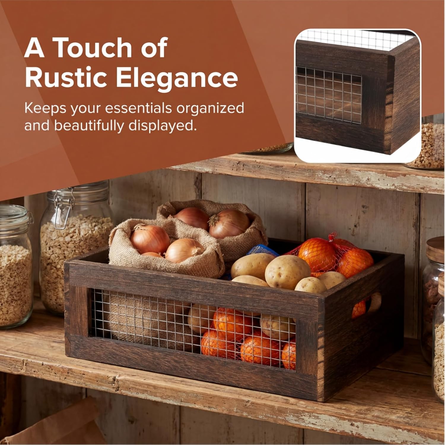Rustic Wooden Storage Crates (Set of 2)