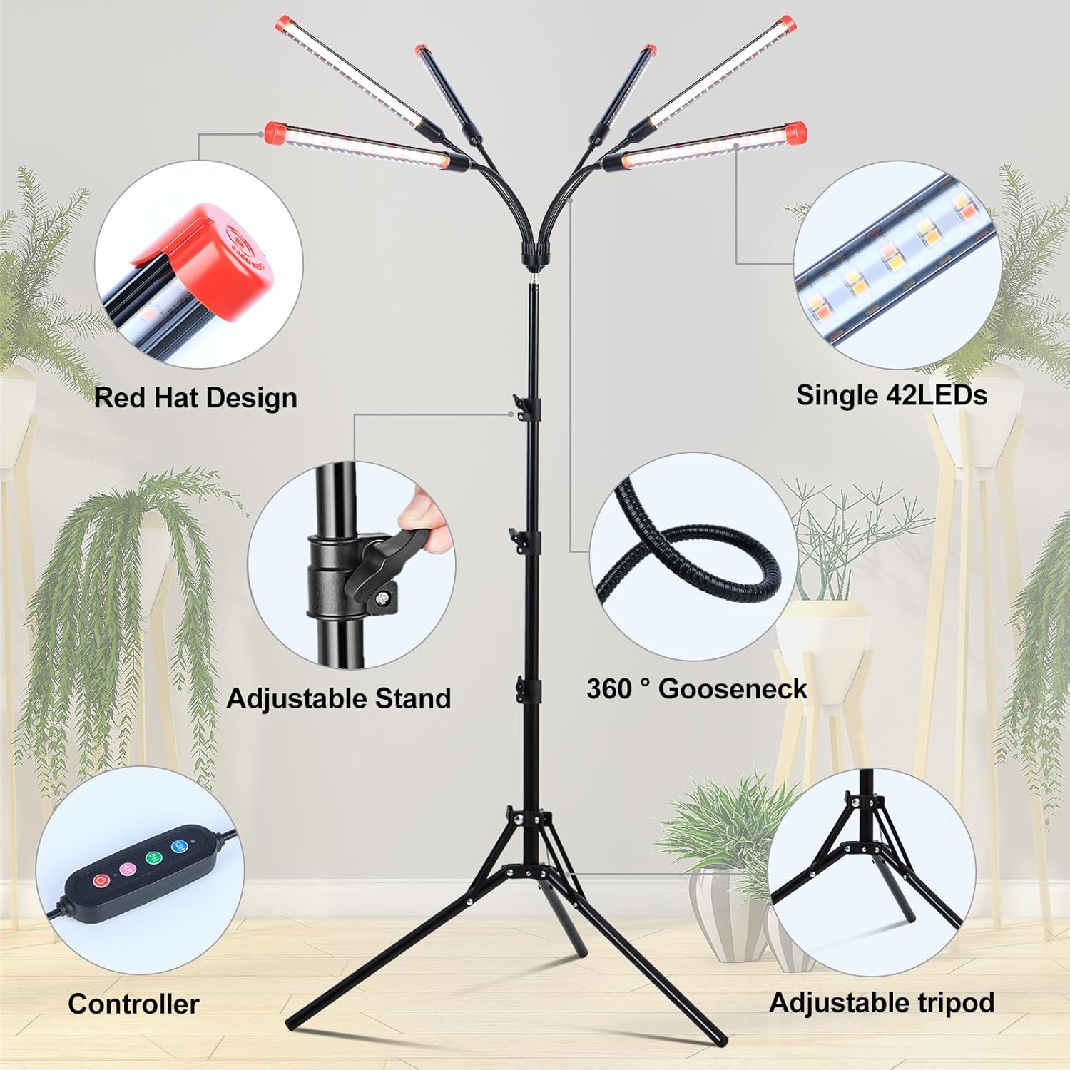 Adjustable LED Grow Light Stand