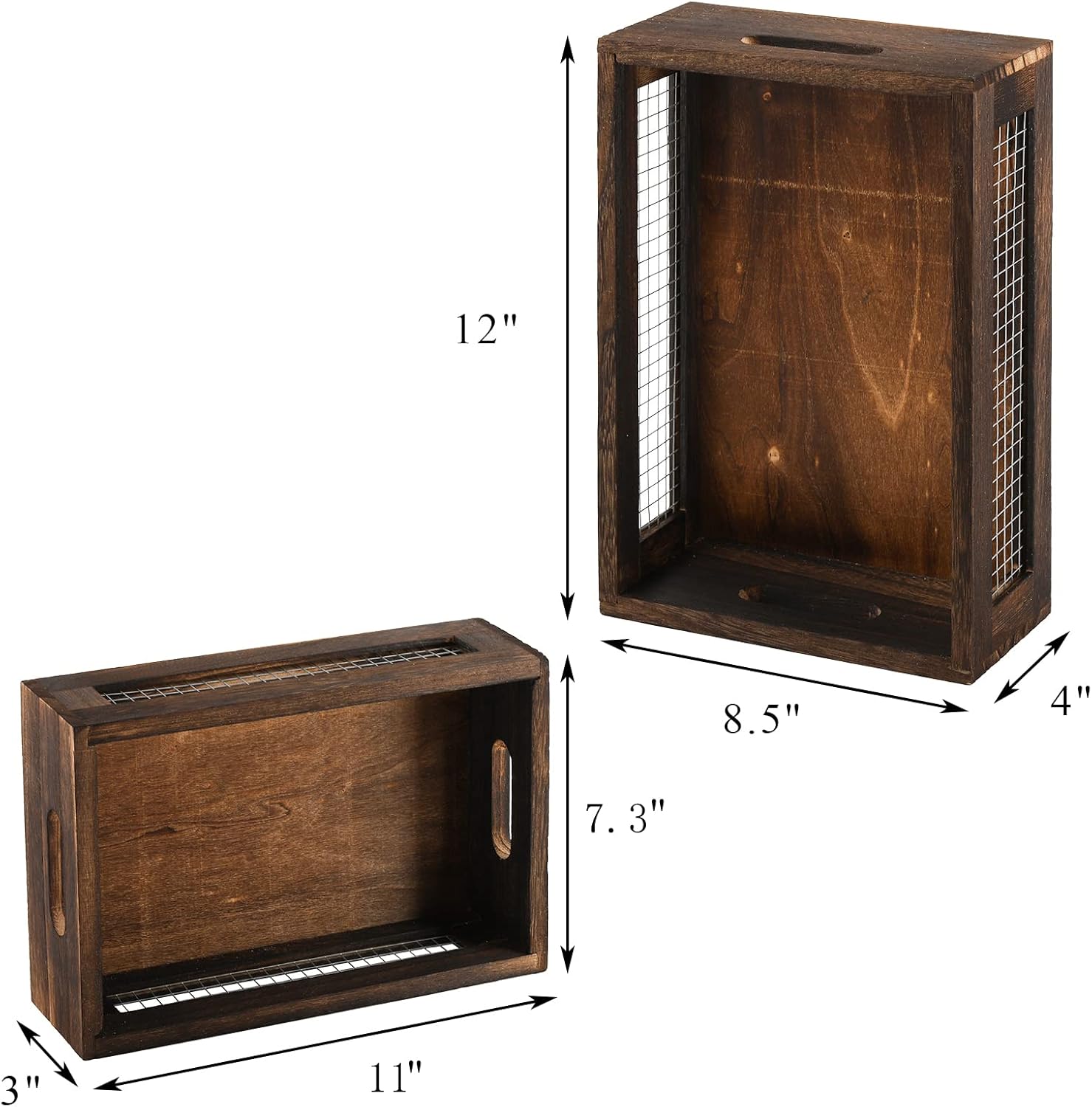 Rustic Wooden Storage Crates (Set of 2)