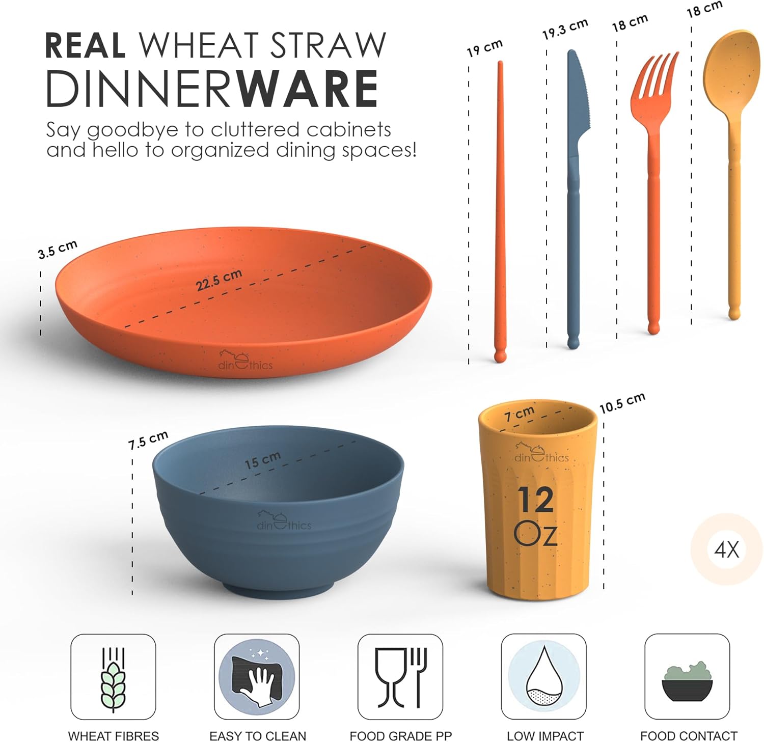 Eco-Friendly Wheat Straw Dinnerware Set