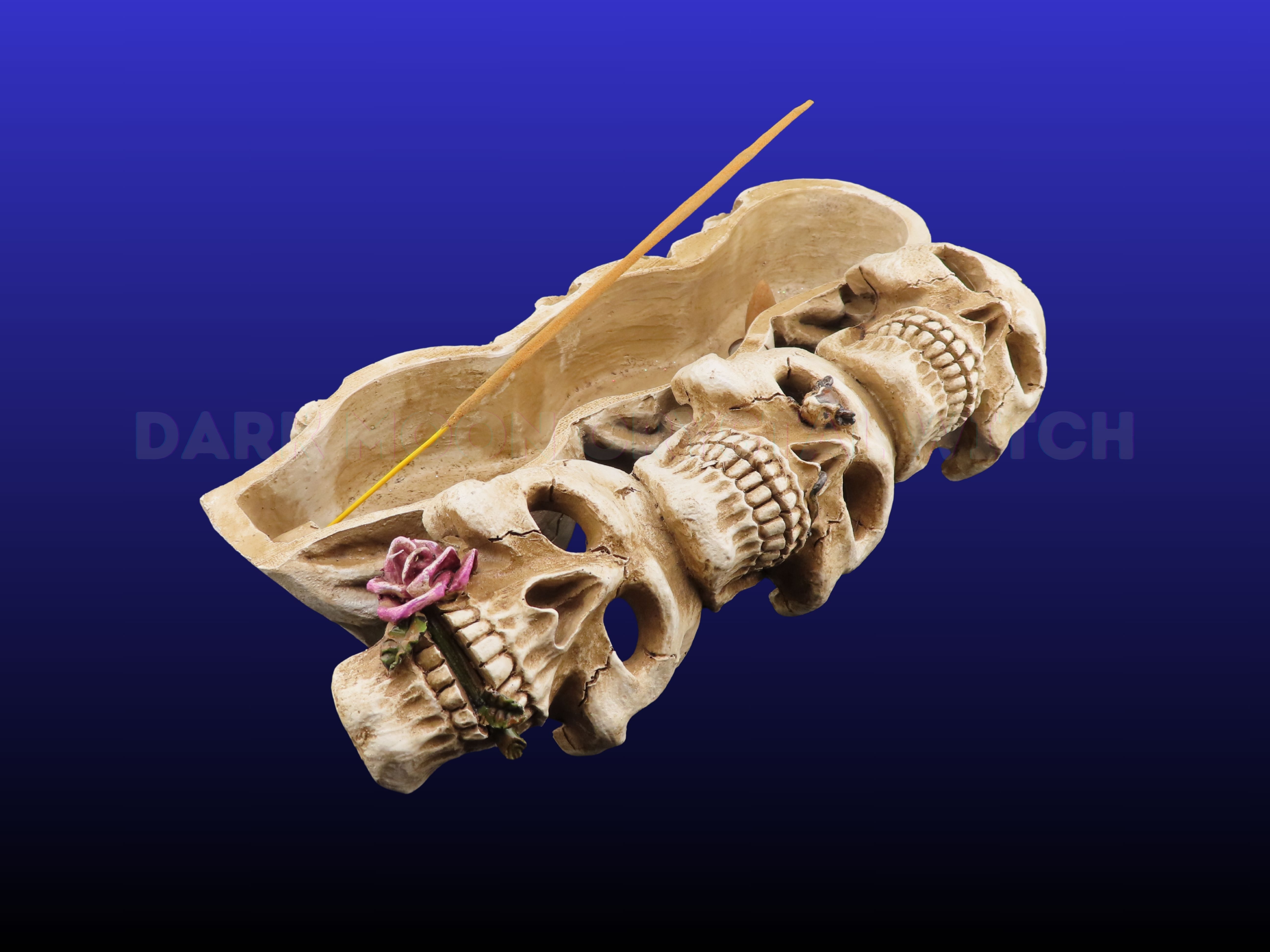 Triple Skull Incense Stick & Cone Burner Coffin Box