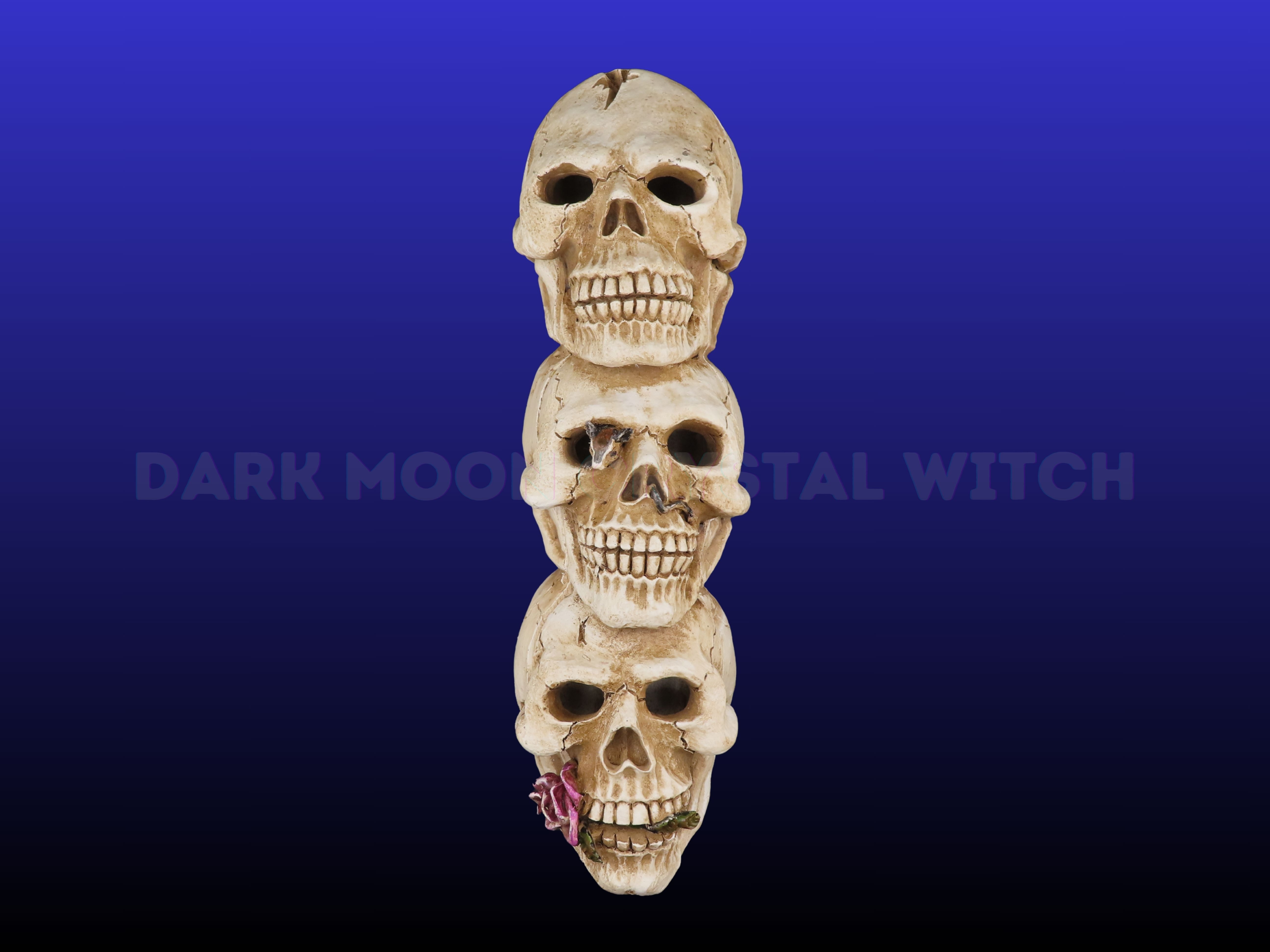 Triple Skull Incense Stick & Cone Burner Coffin Box