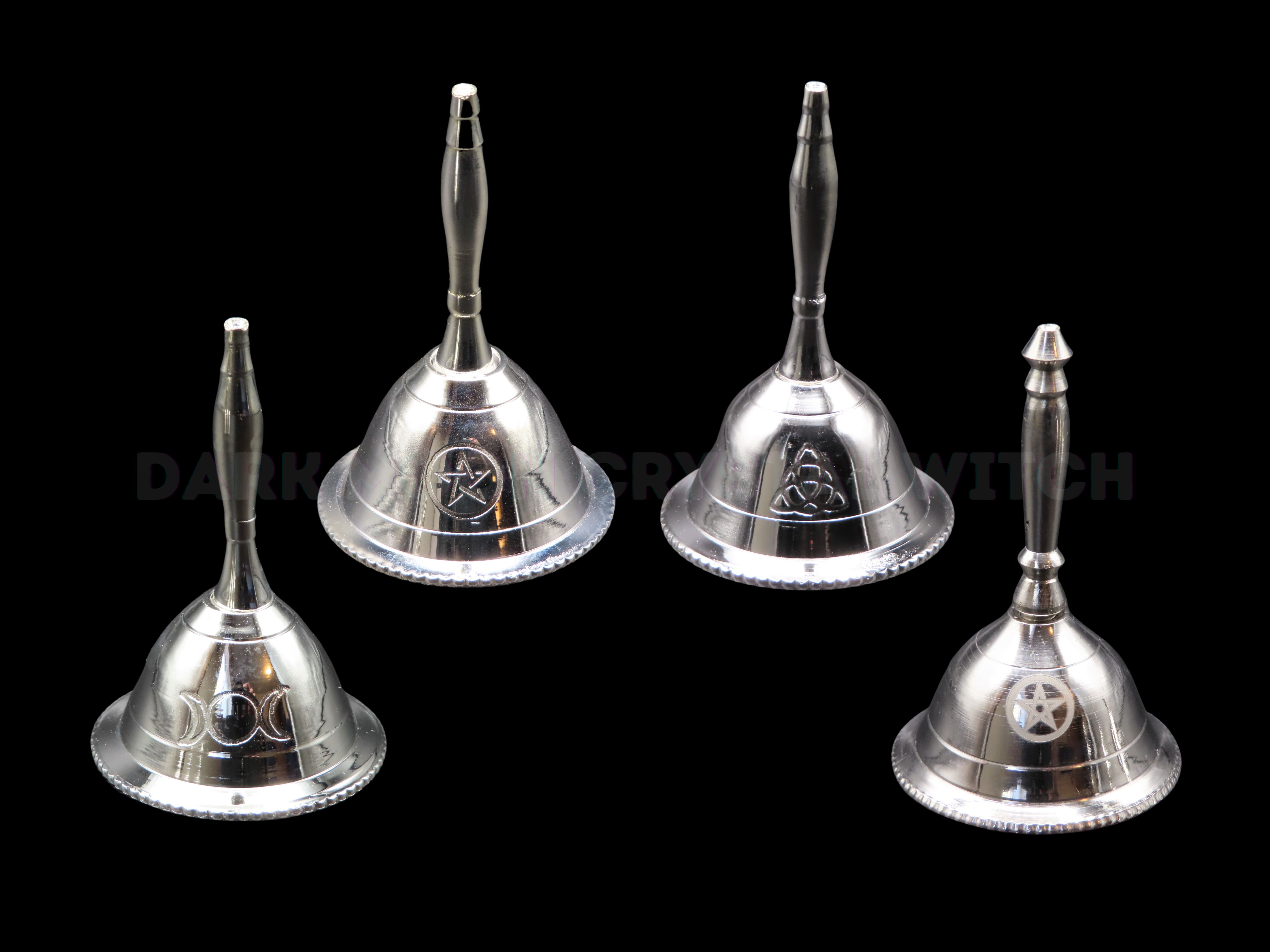 Silver Plated Altar Bell (Pentacle, Triple Moon, or Triquetra)