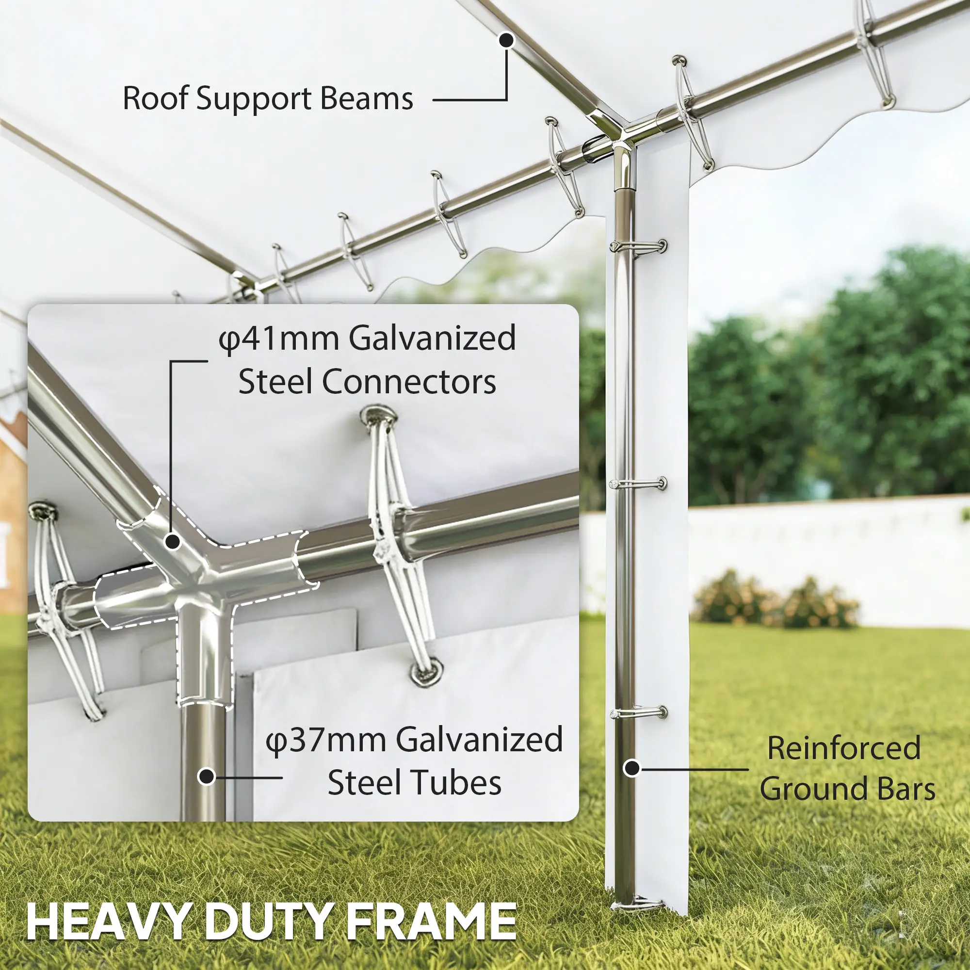 20' x 40' Party Tent, Outdoor Canopy Tent with Removable Sidewalls, 12 Windows for Parties, Wedding, Events, BBQ, White