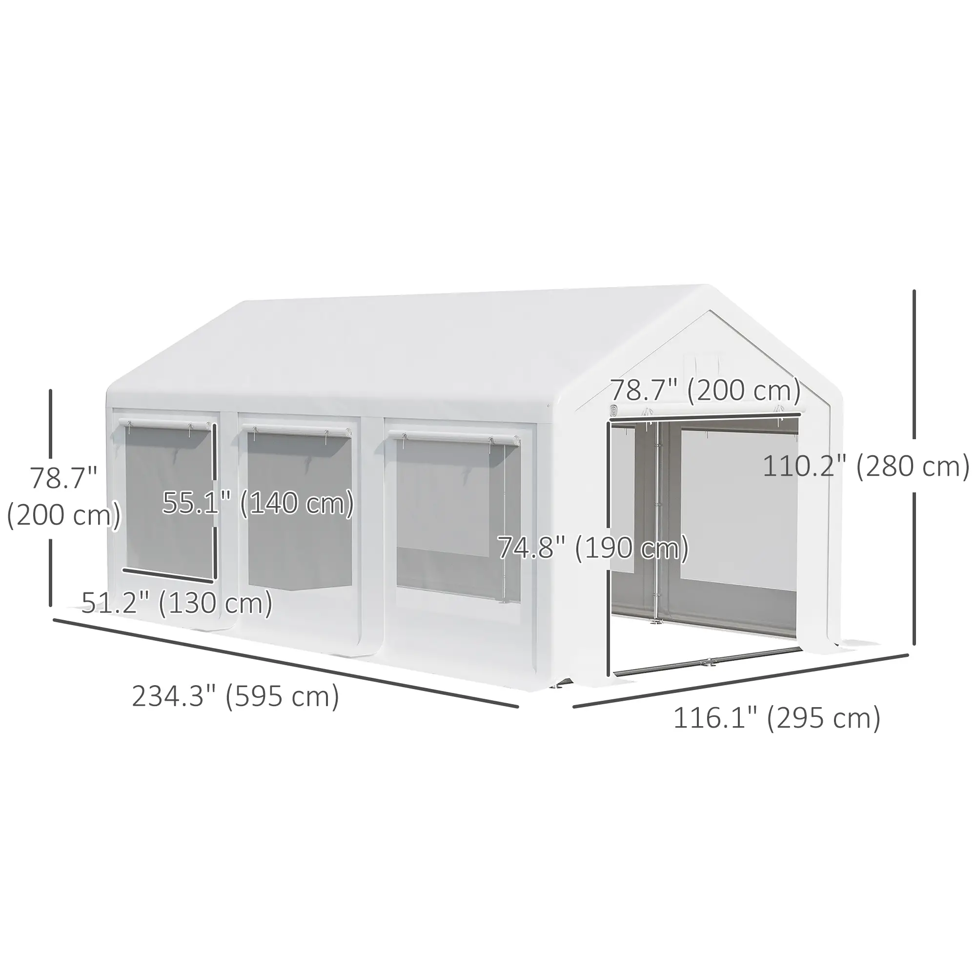 20' x 10' Party Tent Canopy, Gazebo Tent with 6 Removable Side Walls and Windows for Outdoor Event, White