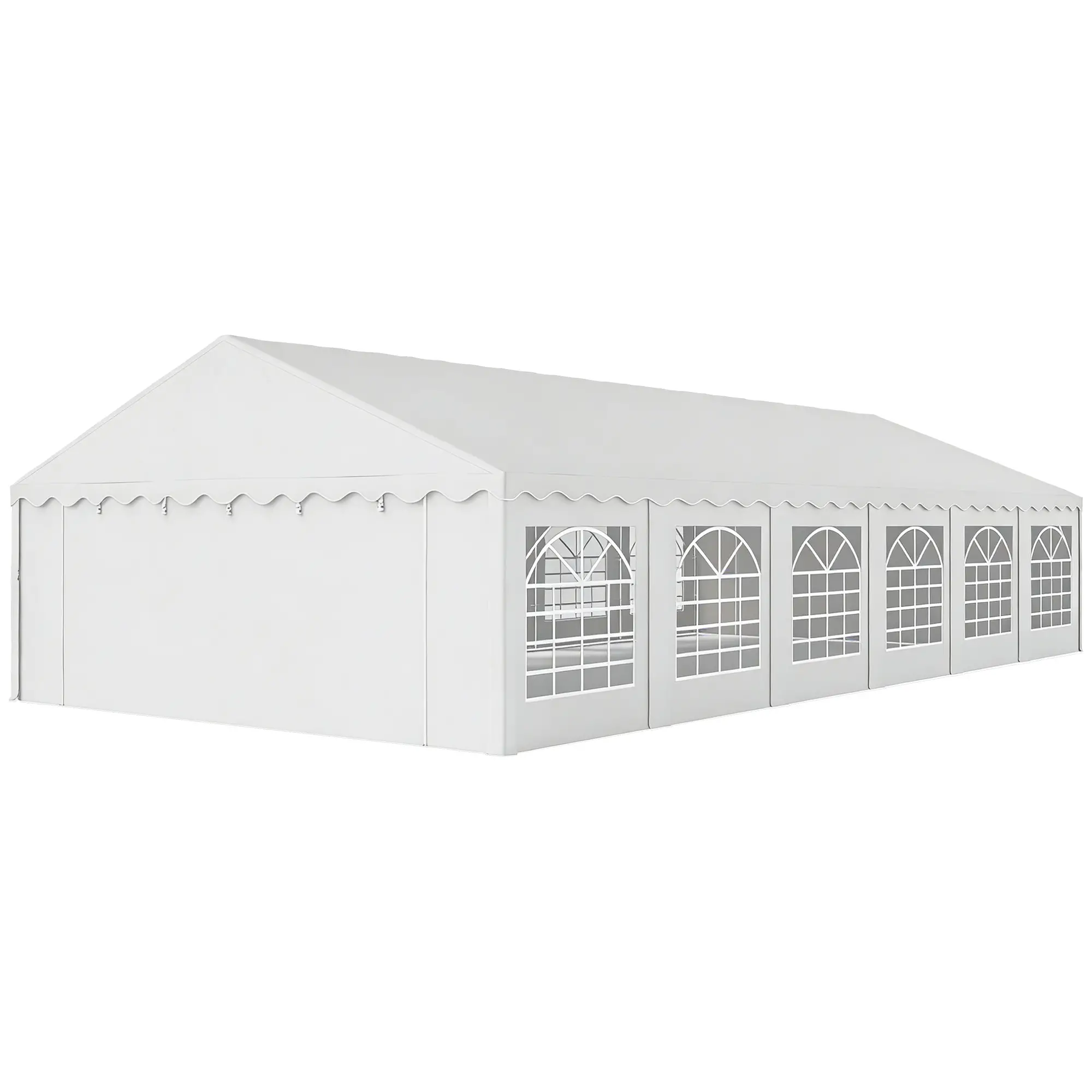 20' x 40' Party Tent, Outdoor Canopy Tent with Removable Sidewalls, 12 Windows for Parties, Wedding, Events, BBQ, White