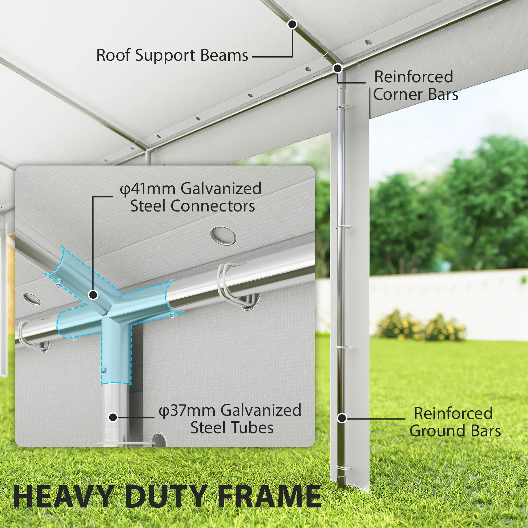 20' x 42' Party Tent, Outdoor Canopy Tent with 12 Removable Window Sidewalls for Parties, Wedding, Events, BBQ