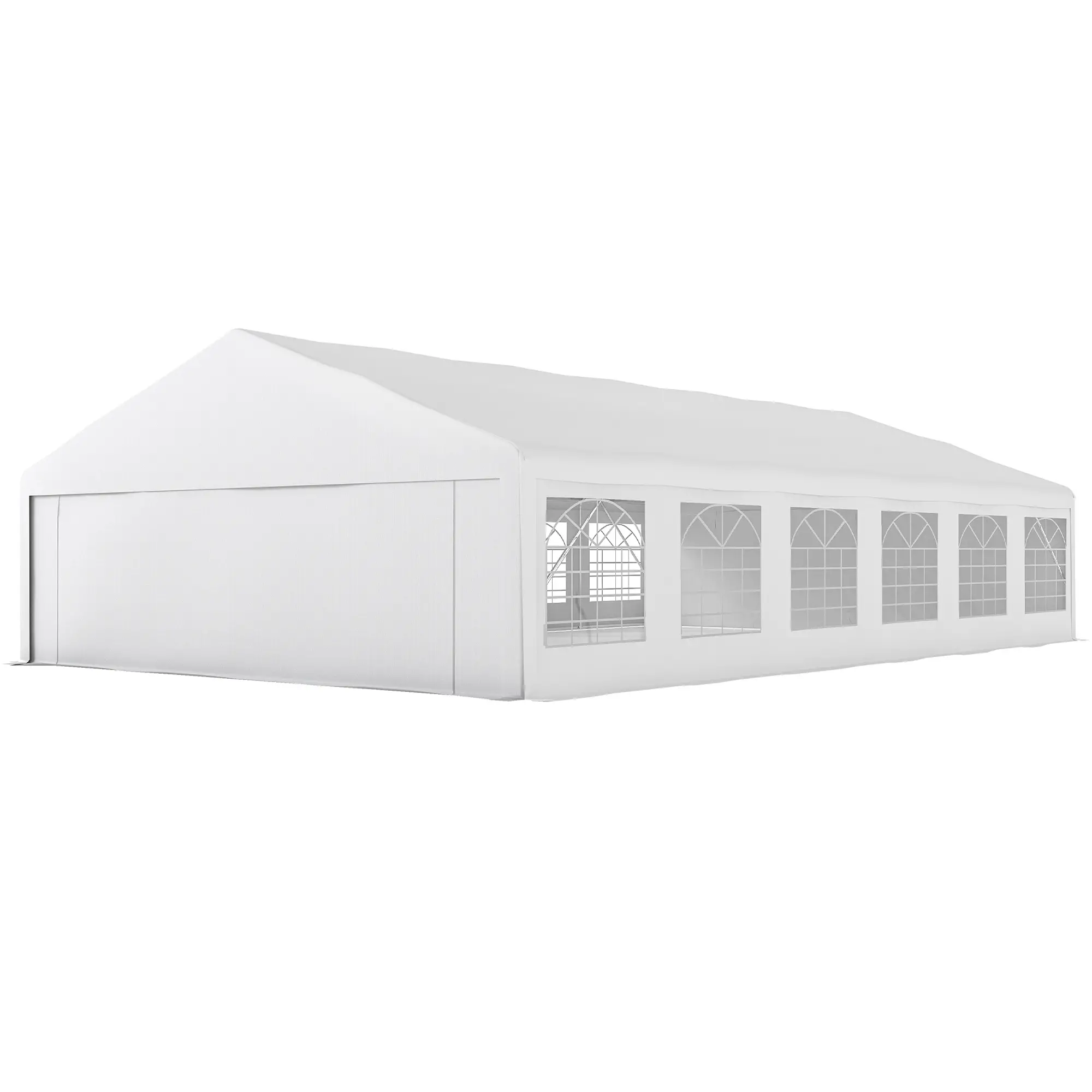 23' x 39' Party Tent, Heavy Duty Outdoor Canopy Tent Shelter with 2 Doors and 12 Windows for Parties, Events, White