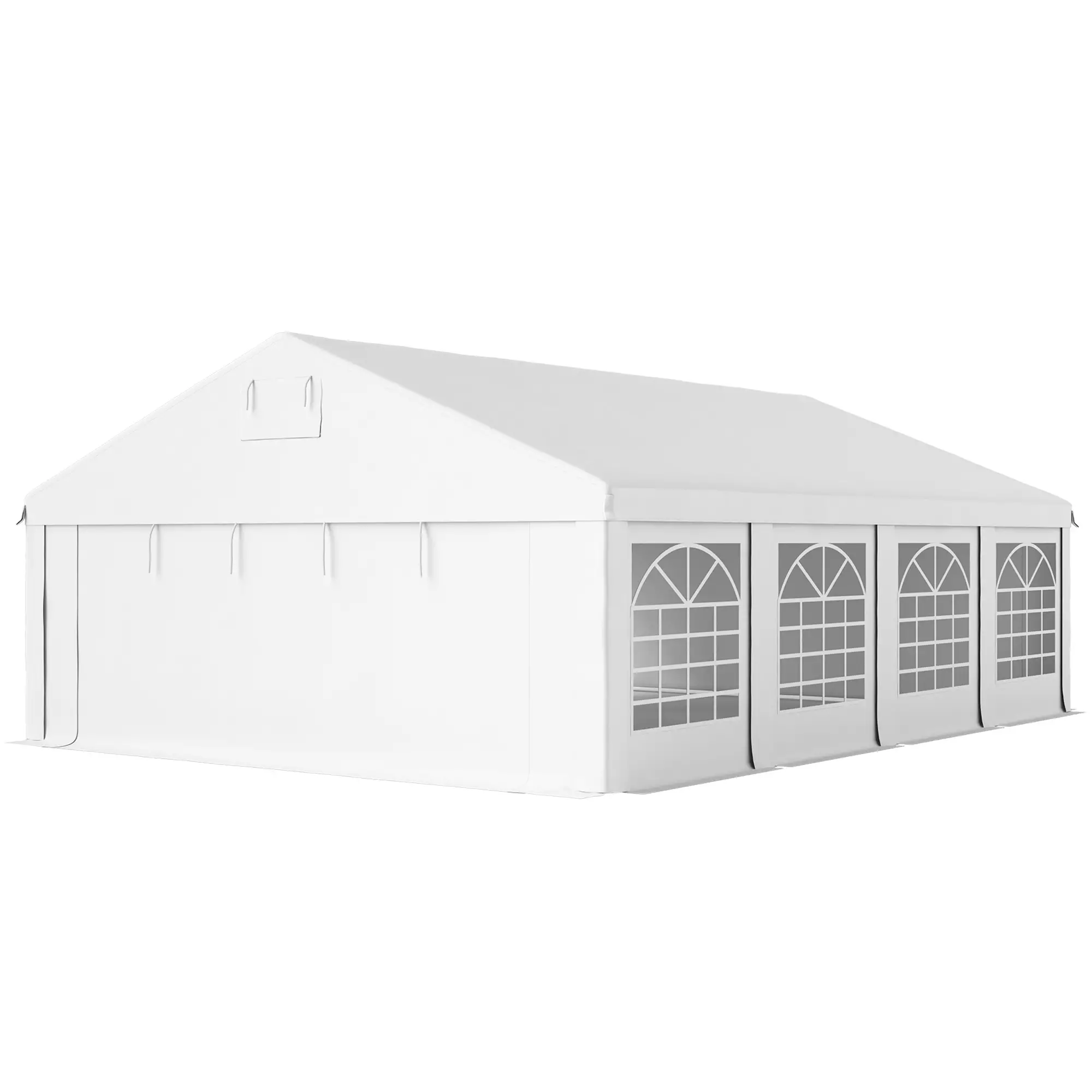 19.6' x 26' Heavy Duty Party Tent and Carport, Outdoor Canopy Tent with Removable Sidewalls, 8 Windows and Vents