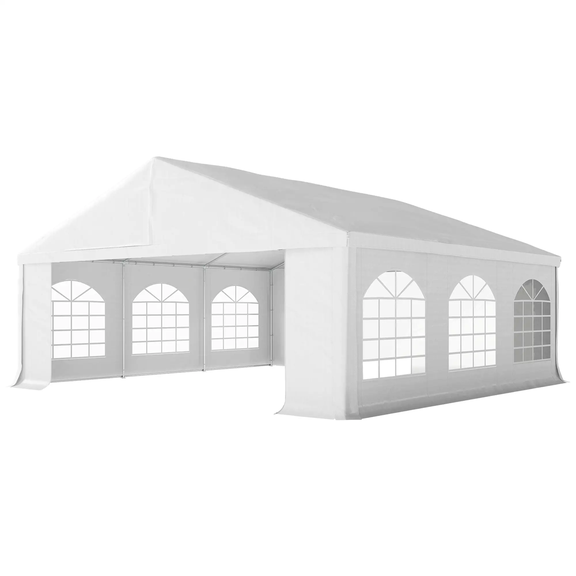 20' x 20' Heavy-duty Large Wedding Tent, Outdoor Carport Garage Party Tent, Patio Gazebo Canopy with Sidewall, White