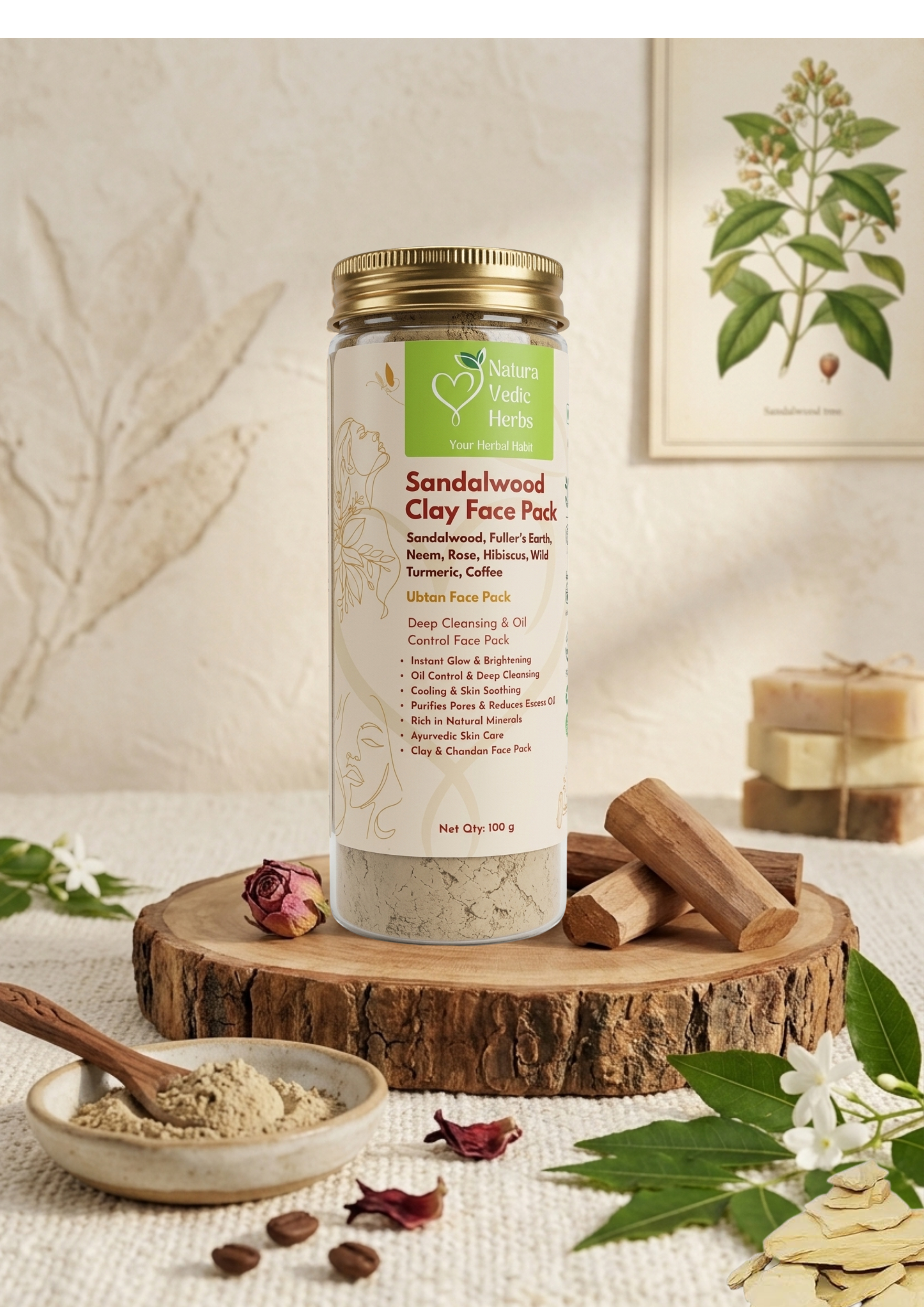 Sandalwood Clay Face Pack 100 gm
