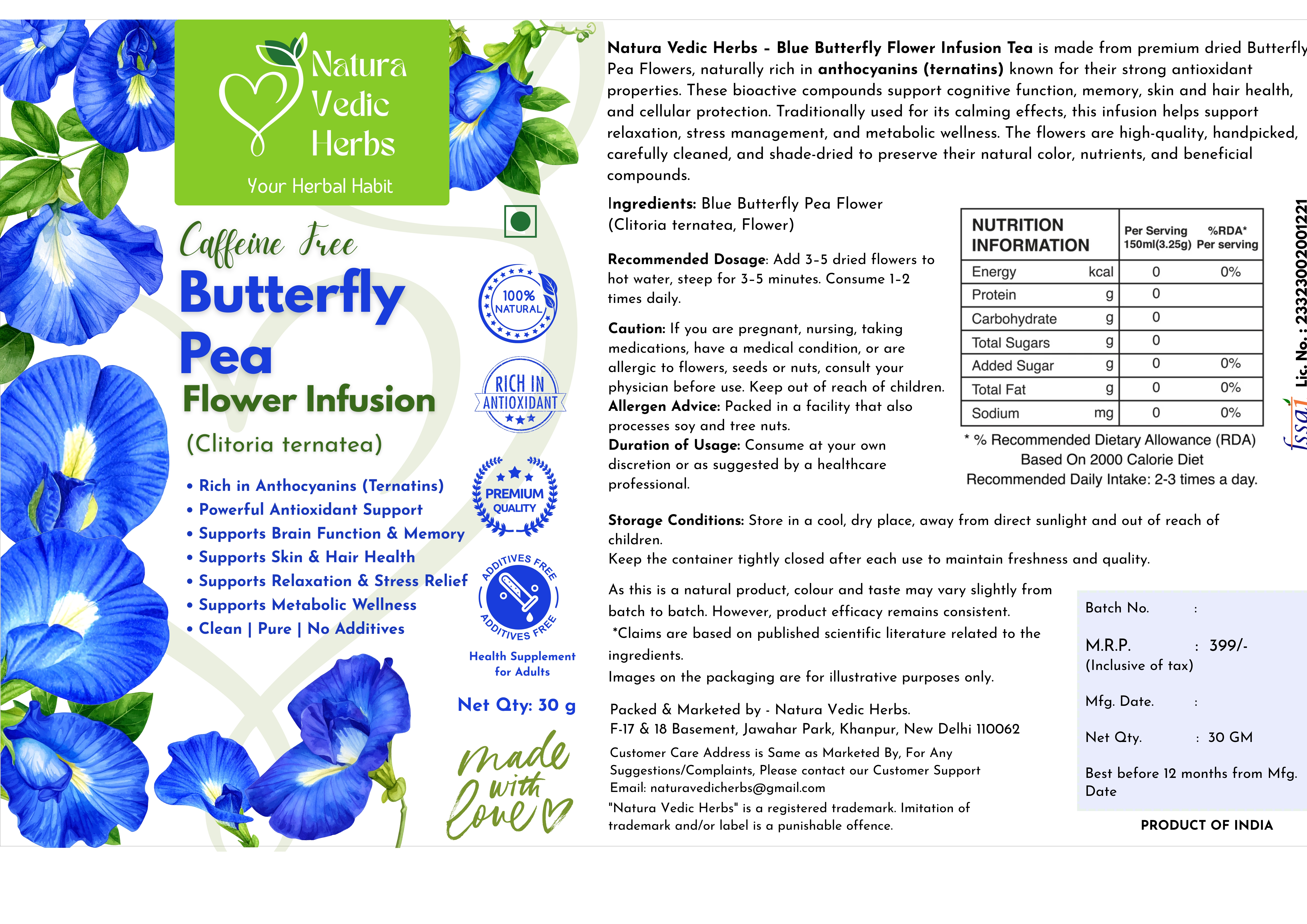 Blue Butterfly Pea Tea