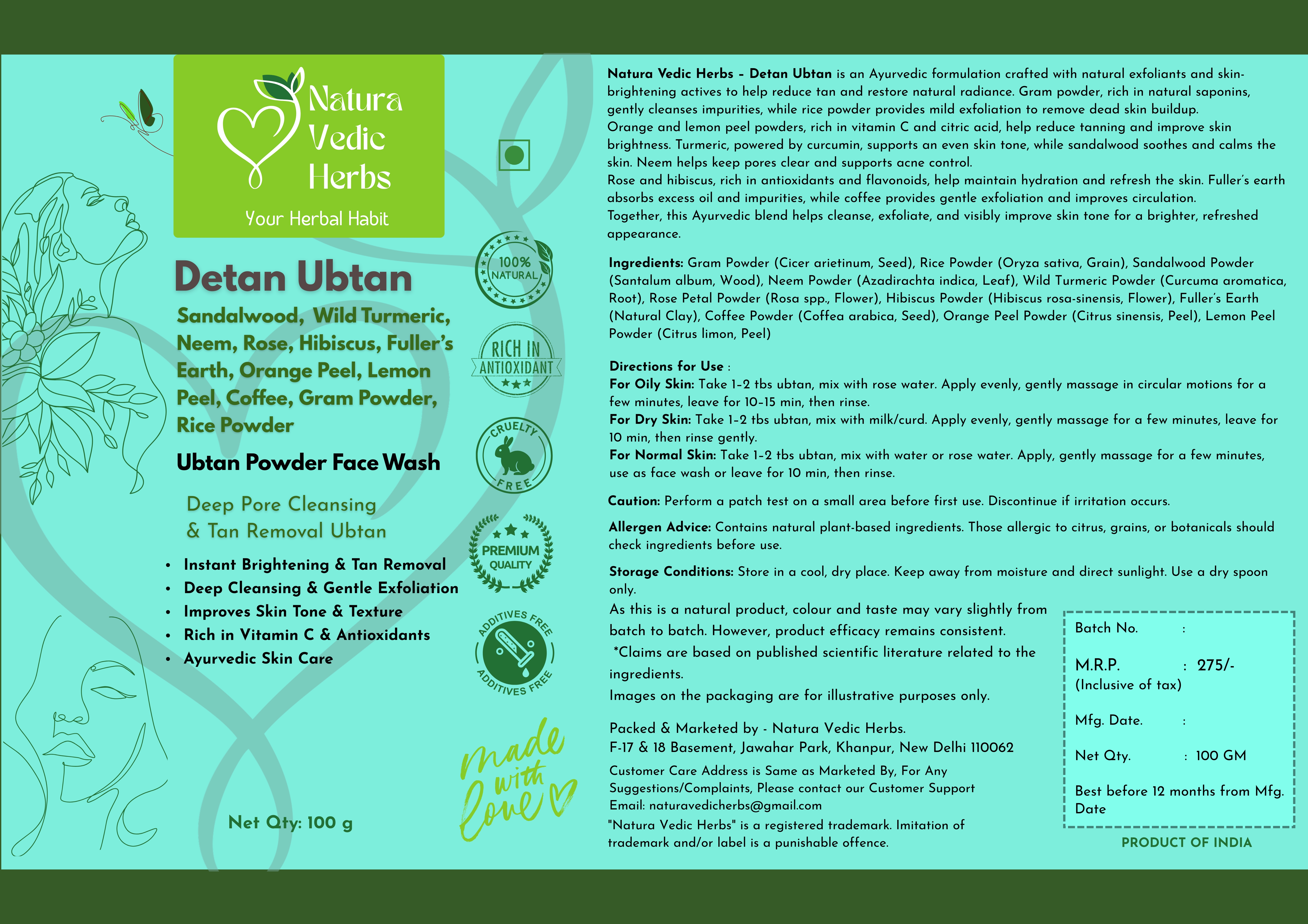 NVH Detan Ubtan Powder