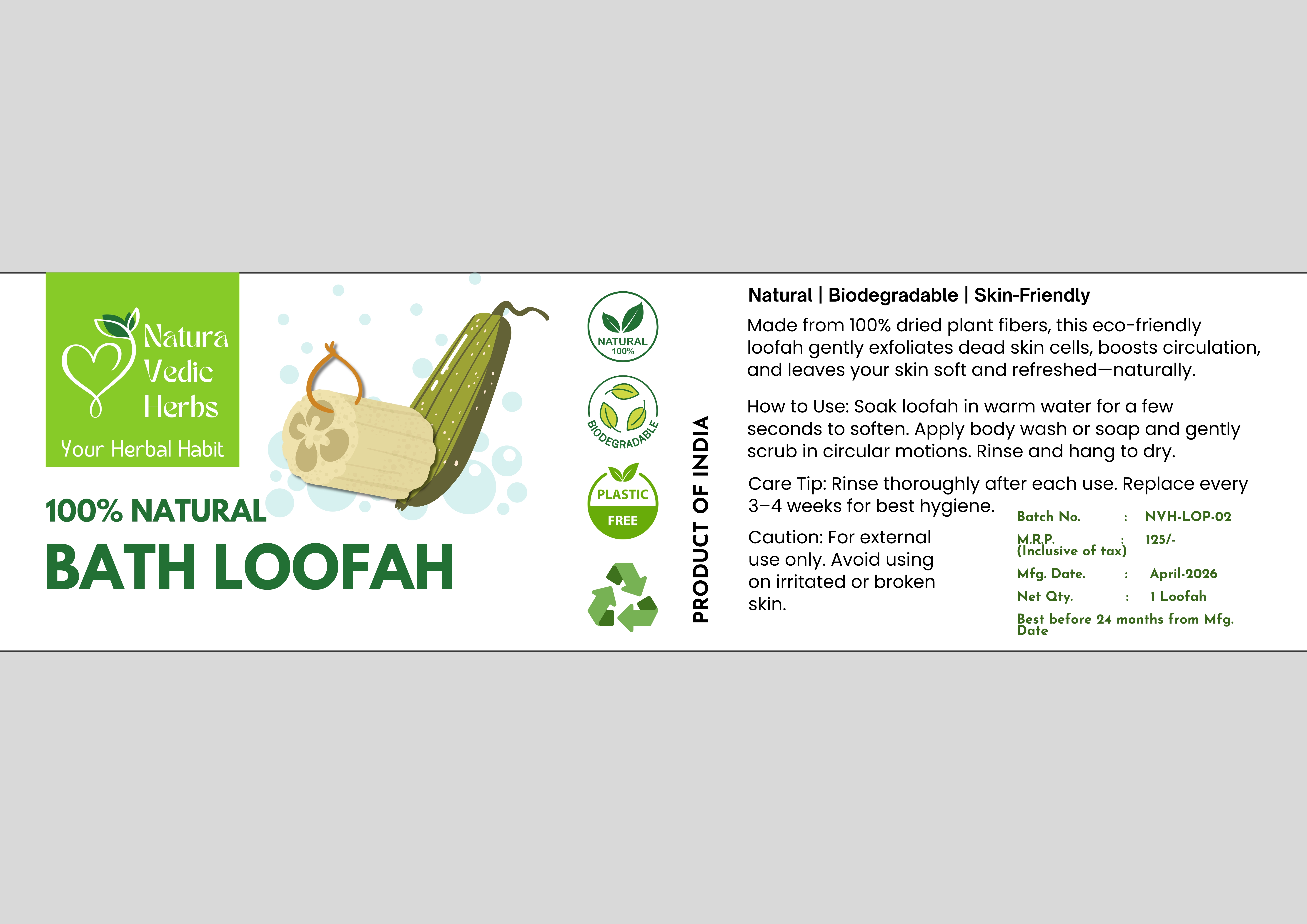 NVH long Bath Loofah