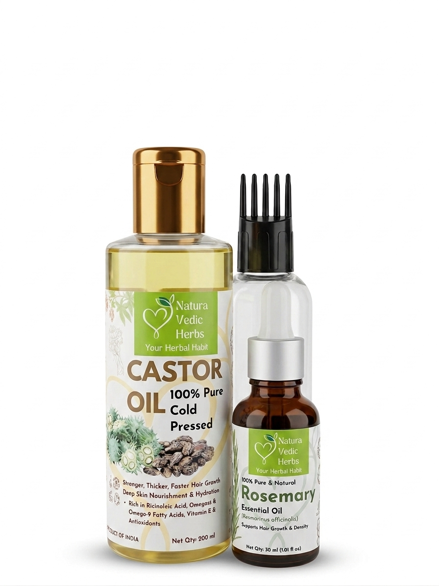  NVH Rosemary Essential Oil - 30 ml  & Castor Oil - 200 ml  