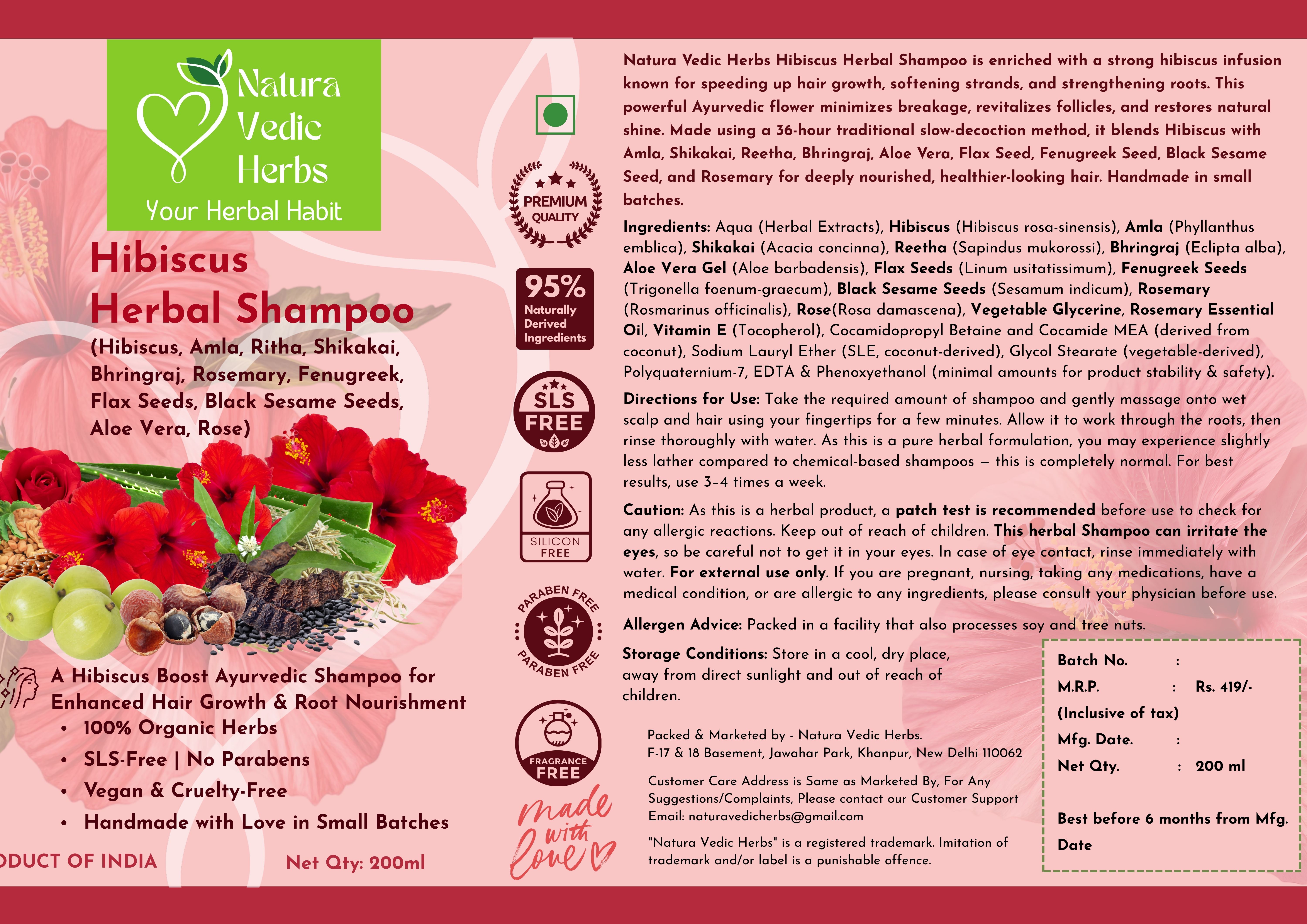 Hibiscus Herbal Shampoo
