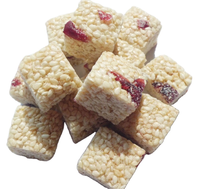 OEM Factory's Healthy Sweet Snack Baked White Sesame Crunch with Cashew Nuts Bulk Packed