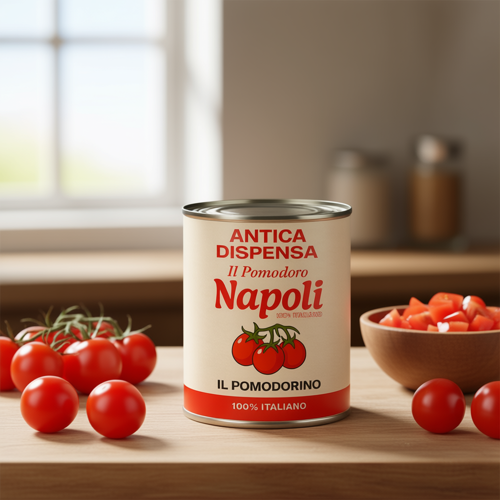 ANTICA DISPENSA NAPOLI Peeled Cherry Tomatoes in Water 2.5kg Convenient and Delicious Canned Vegetables
