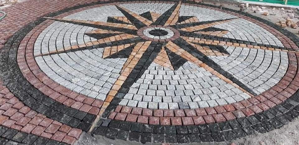Compass Stone Mosaic Patio