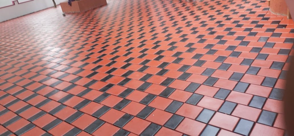 Red & Black Ceramic Floor Tiles