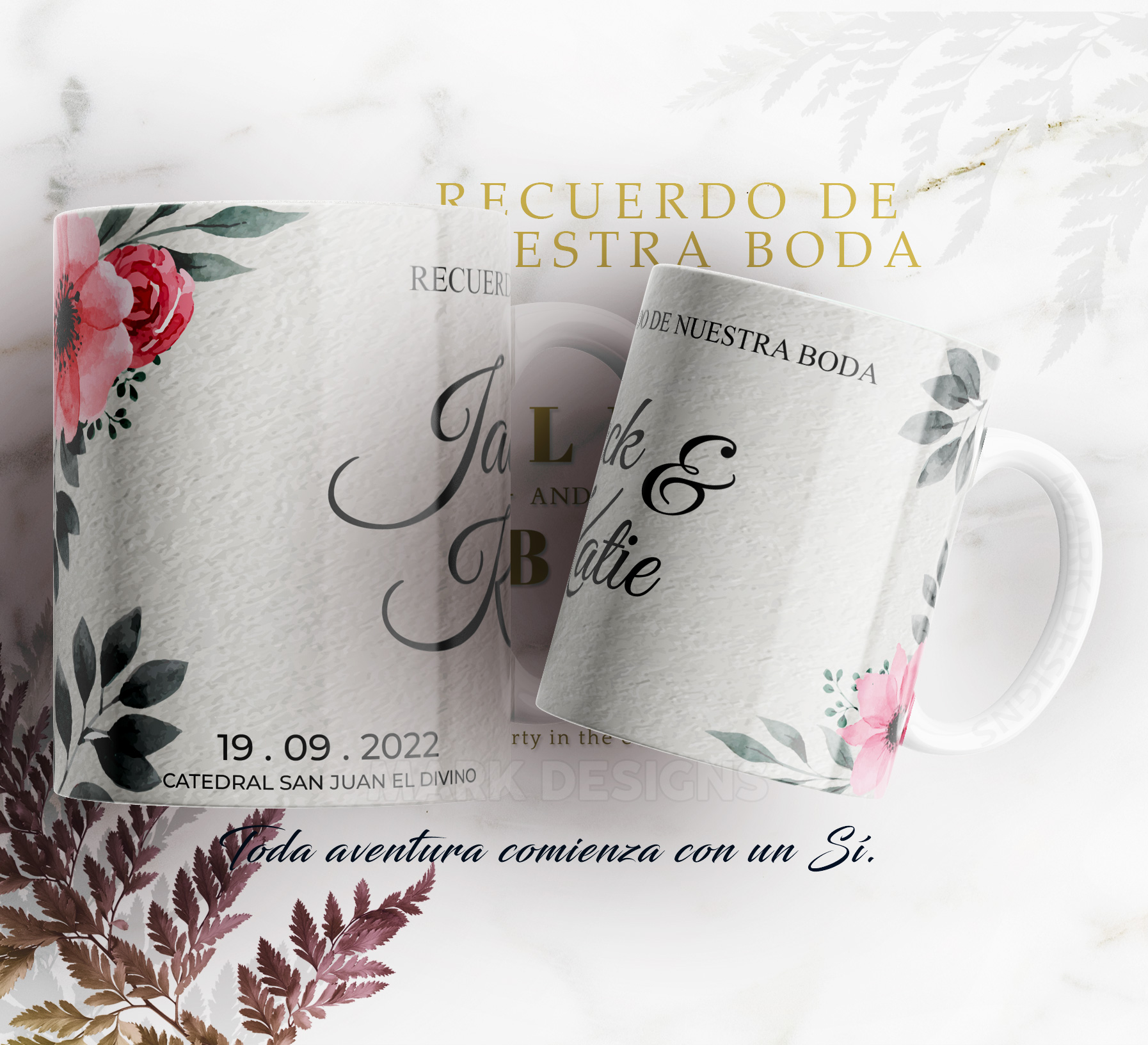 Taza Recuerdo de Boda personalizada