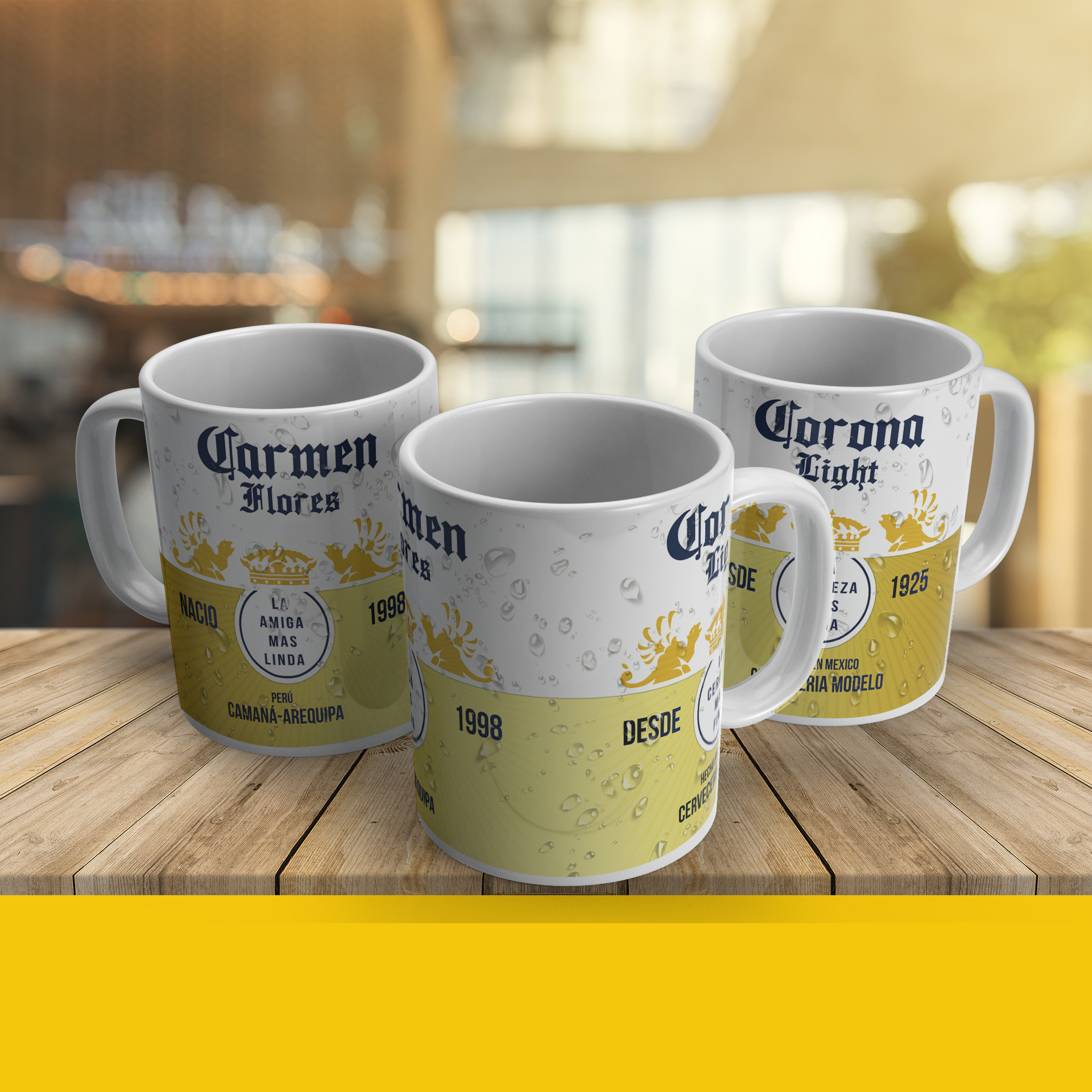 Taza diseños de cerveza con nombre