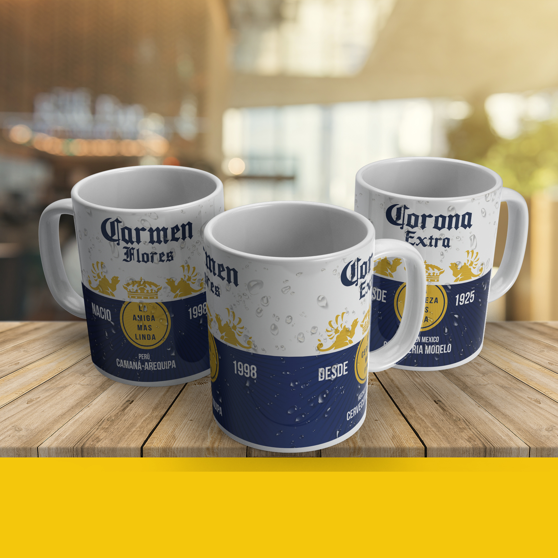 Taza diseños de cerveza con nombre