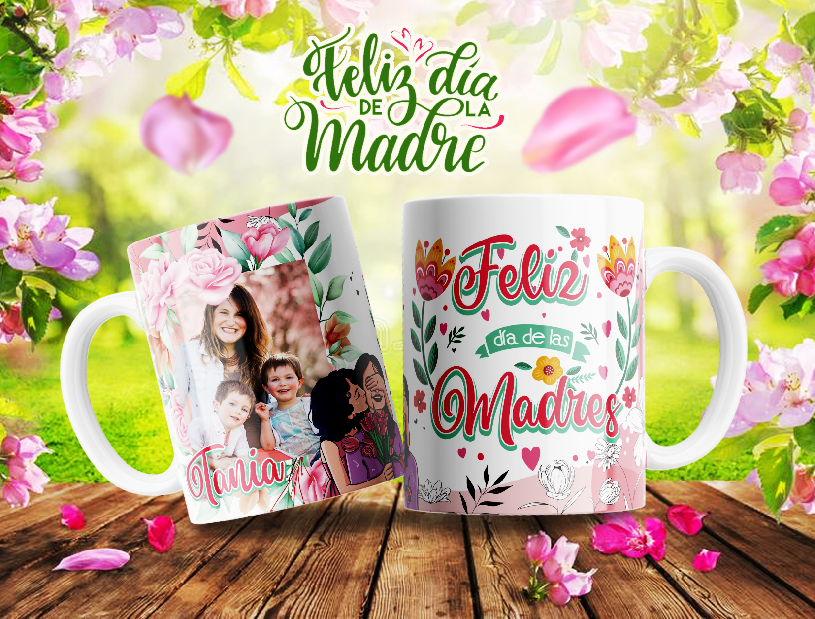 Taza con foto y frase día de las madres