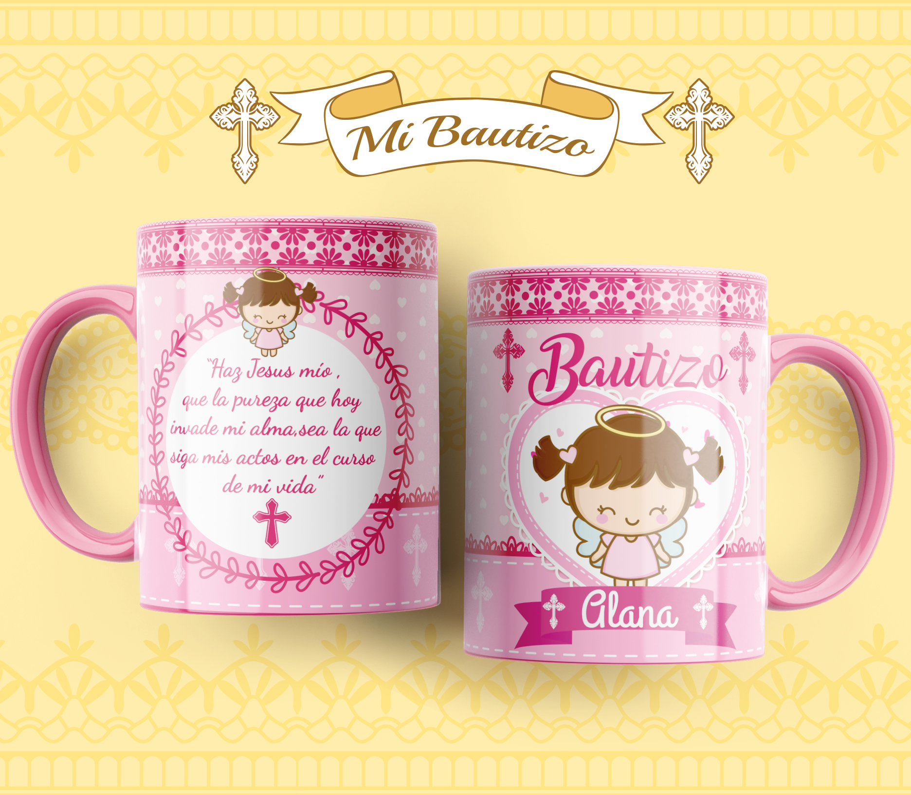Taza personalizada de Bautizo 11oz