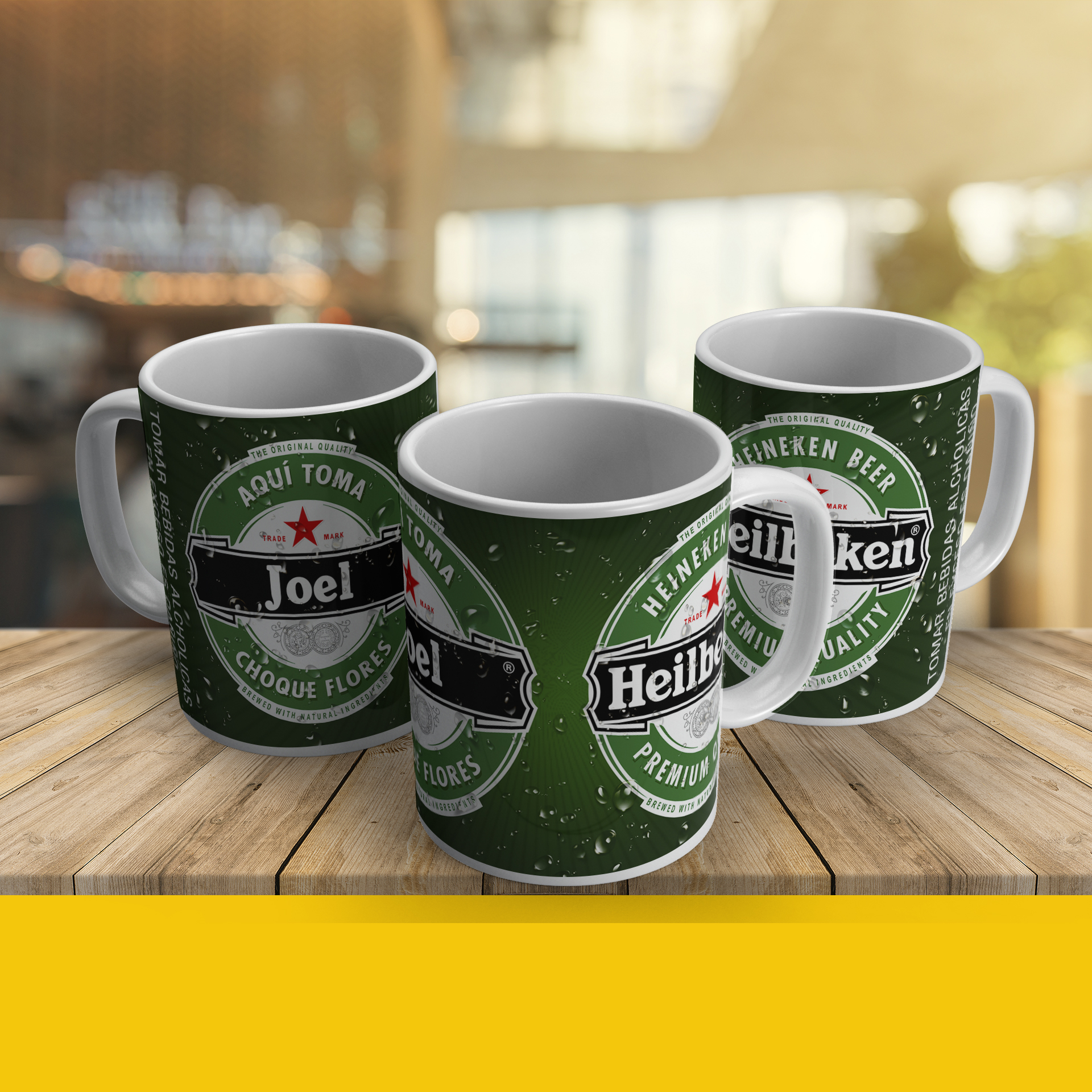 Taza diseños de cerveza con nombre