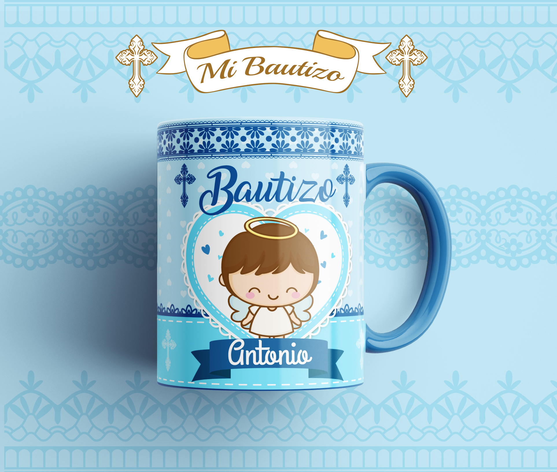 Taza personalizada de Bautizo 11oz