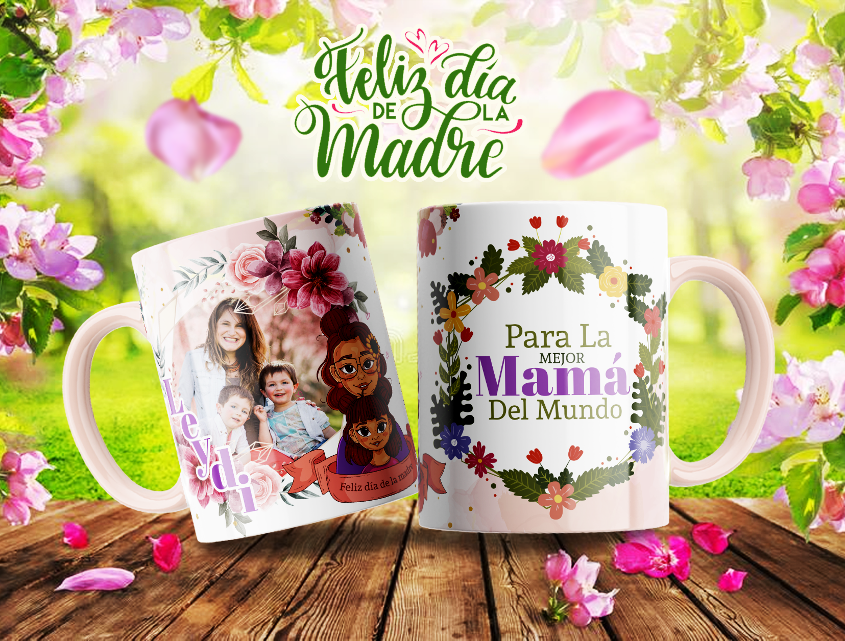 Taza con foto y frase día de las madres